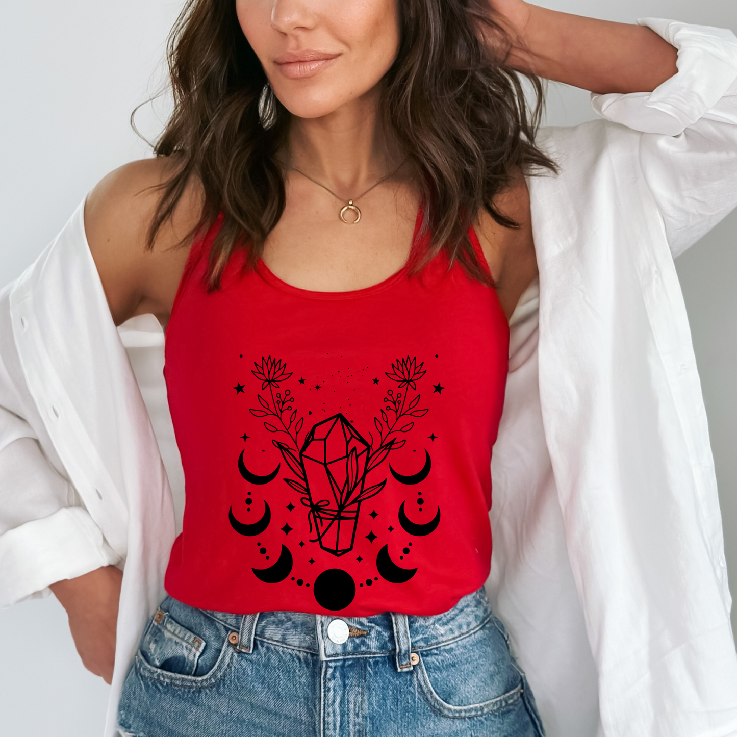 Crystal Moon Goddess Racerback Tank