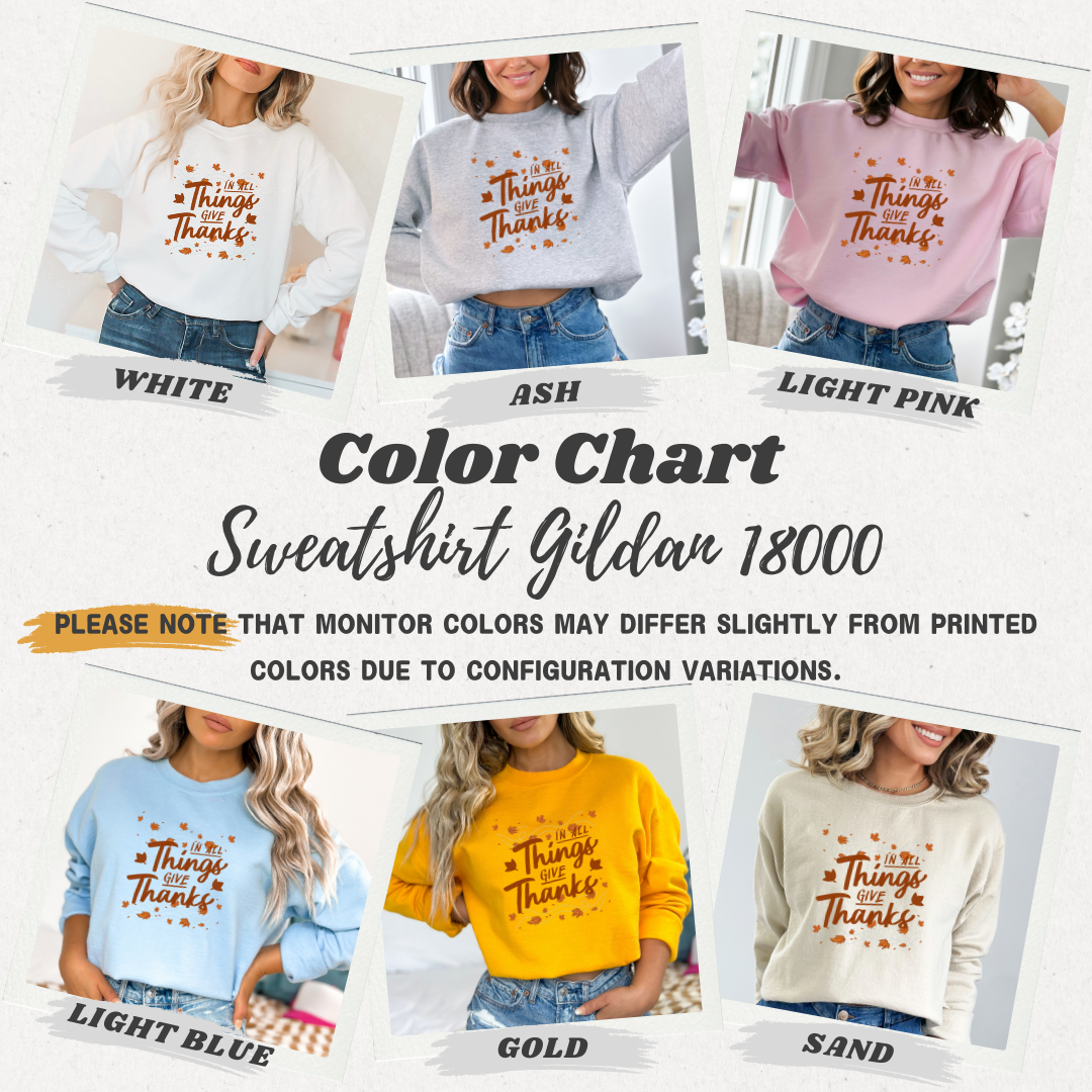Give Thanks Inspirational Fall Leaves & Positive Message Sweatshirt