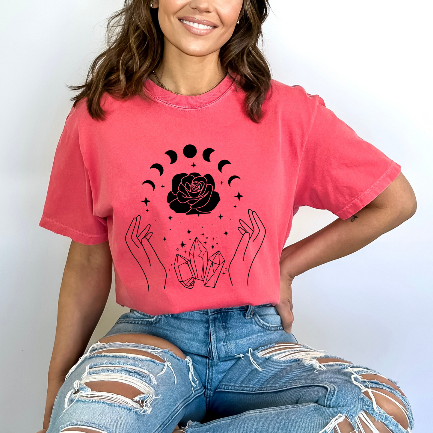 Magic Hands Flowers Gemstone T-Shirt