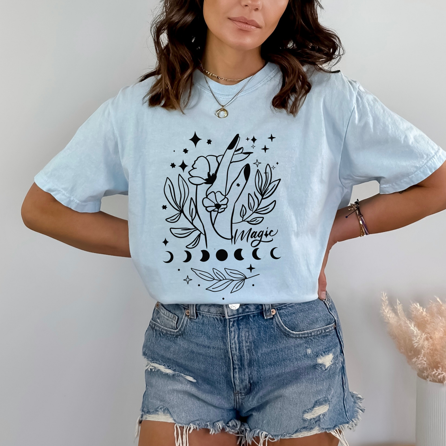 Celestial Floral Moon Phases T-Shirt