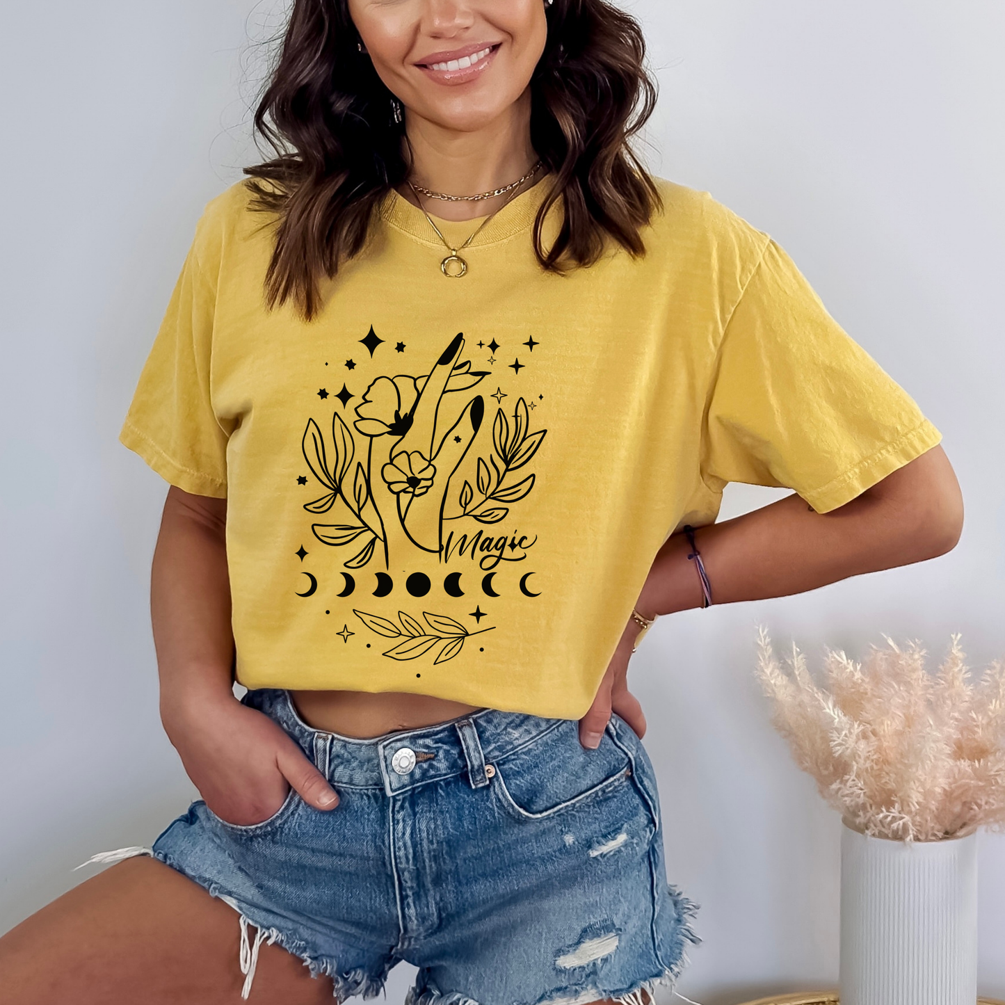Celestial Floral Moon Phases T-Shirt