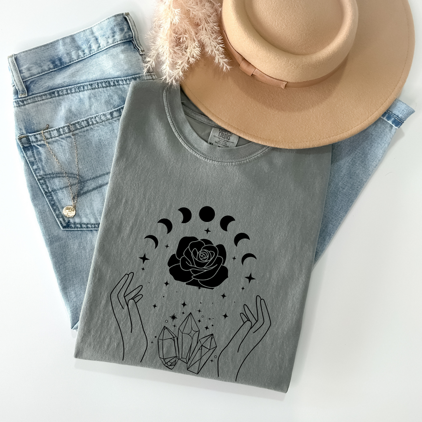 Magic Hands Flowers Gemstone T-Shirt