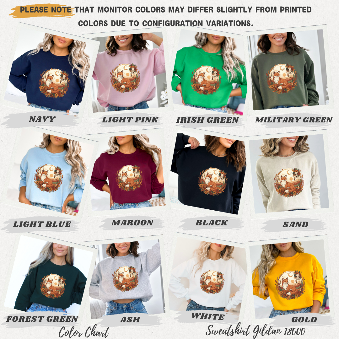 Woodland Spirit of the Harvest Fox & Skull Sweatshirt