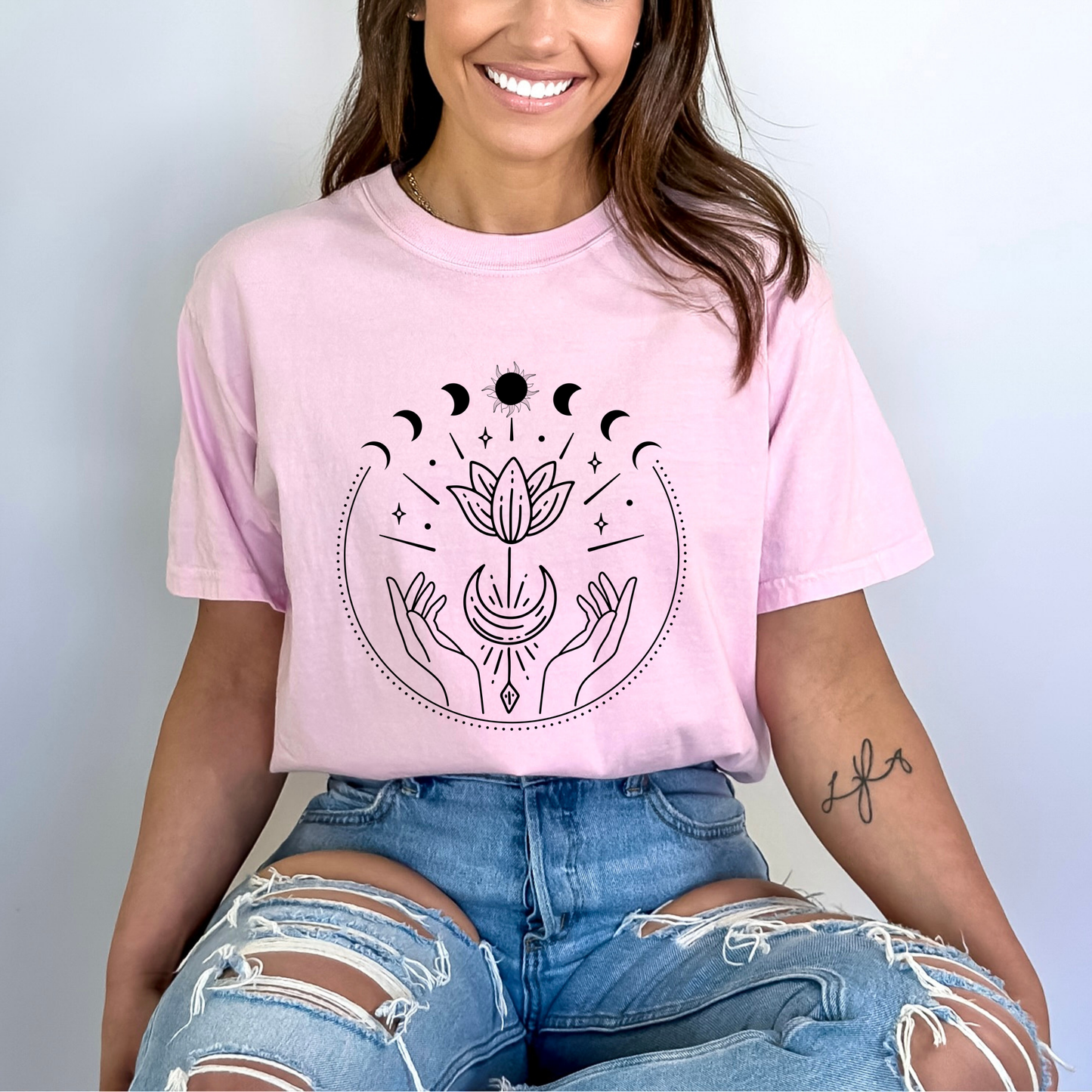 Witchy Floral Moon Phases Tee