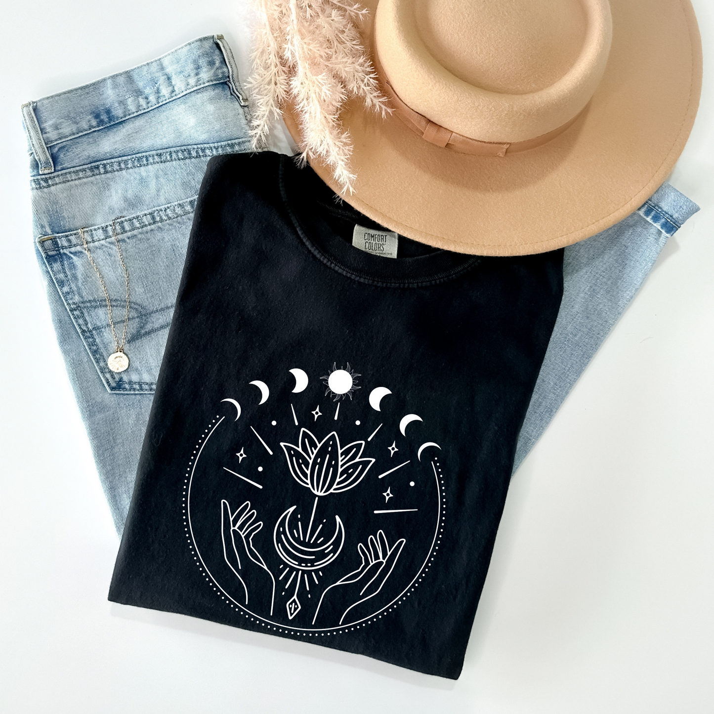 Witchy Floral Moon Phases Tee