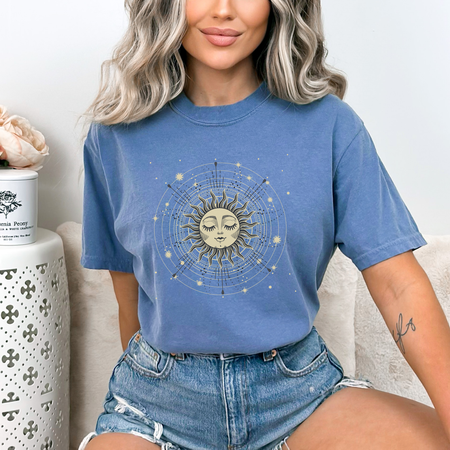Celestial Sun Face T-Shirt