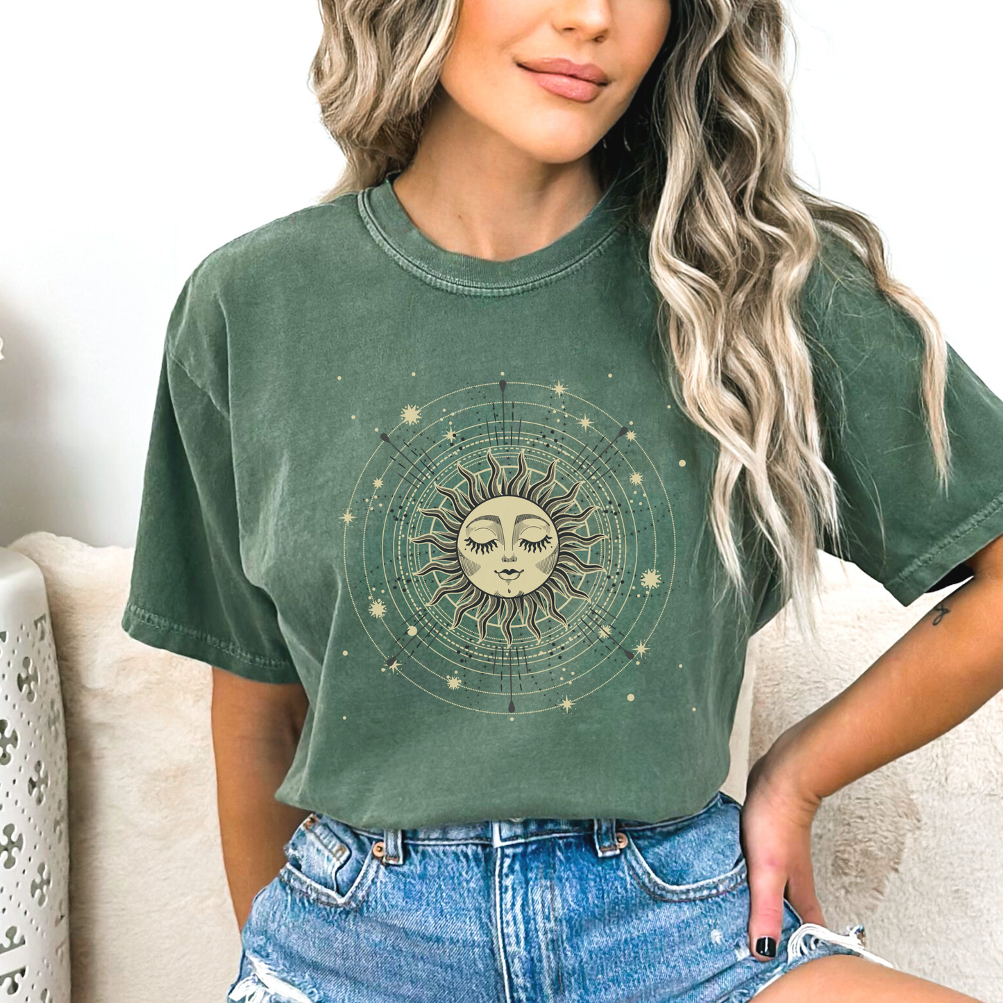 Celestial Sun Face T-Shirt