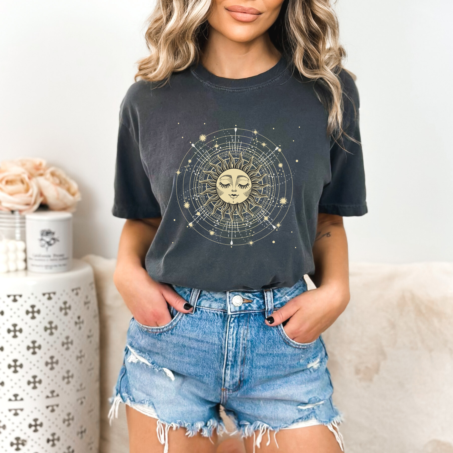 Celestial Sun Face T-Shirt