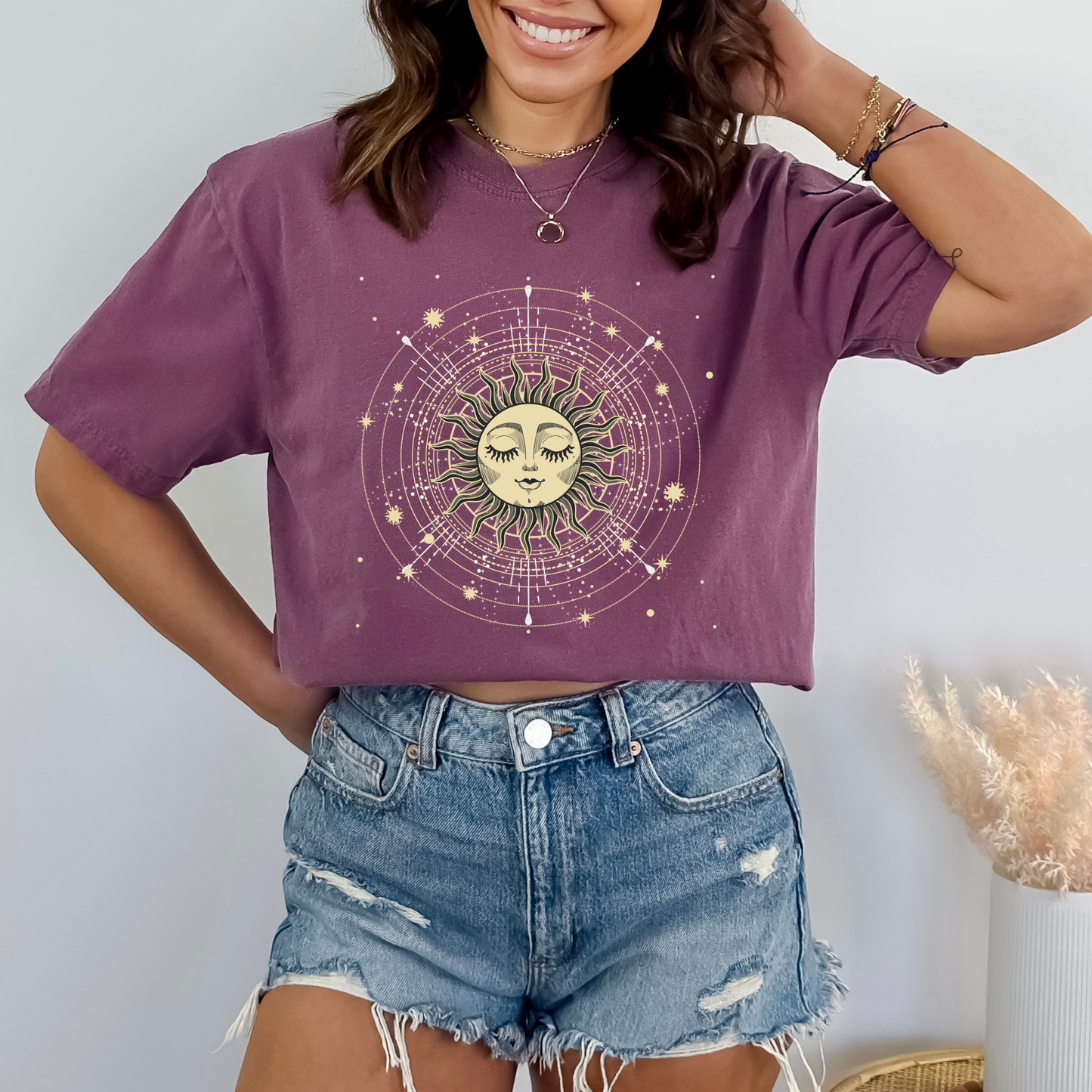 Celestial Sun Face T-Shirt