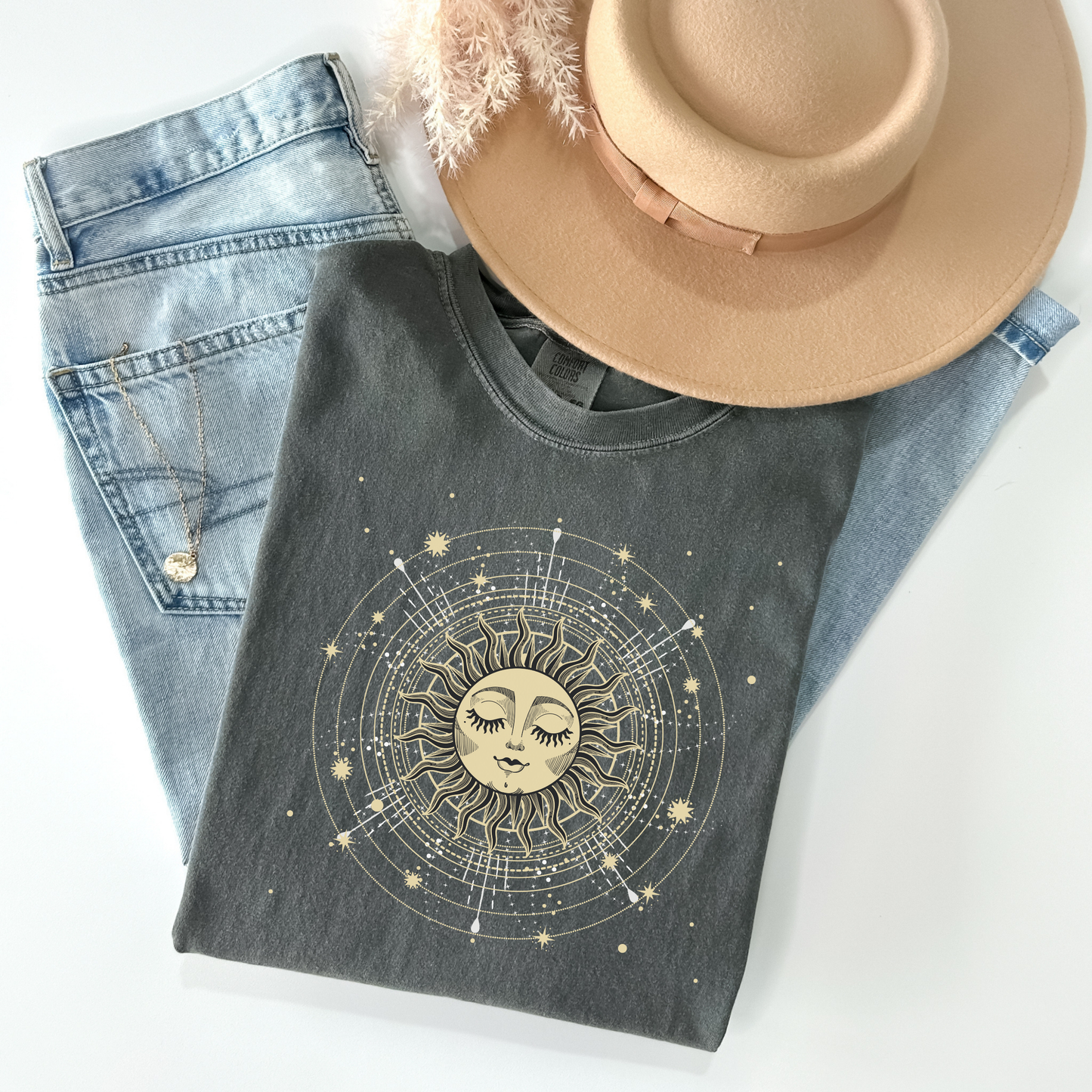 Celestial Sun Face T-Shirt