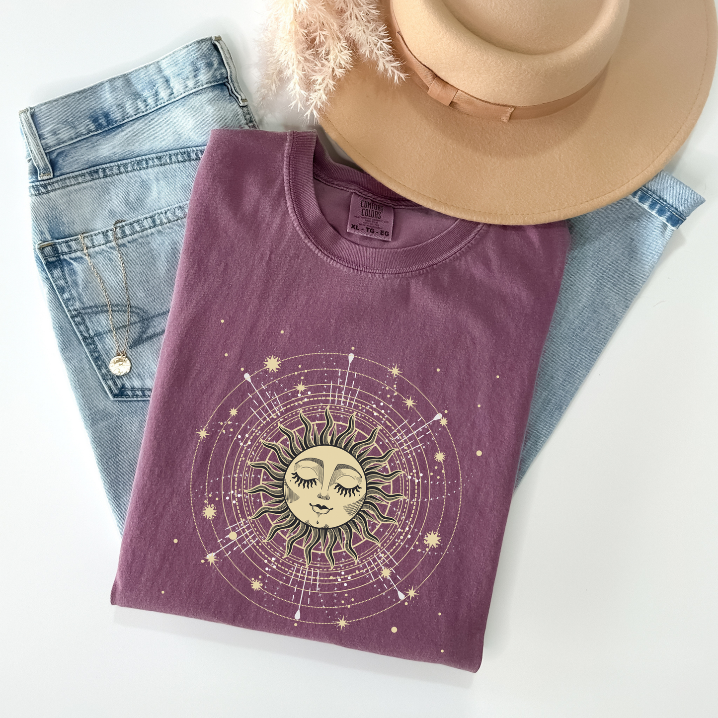 Celestial Sun Face T-Shirt
