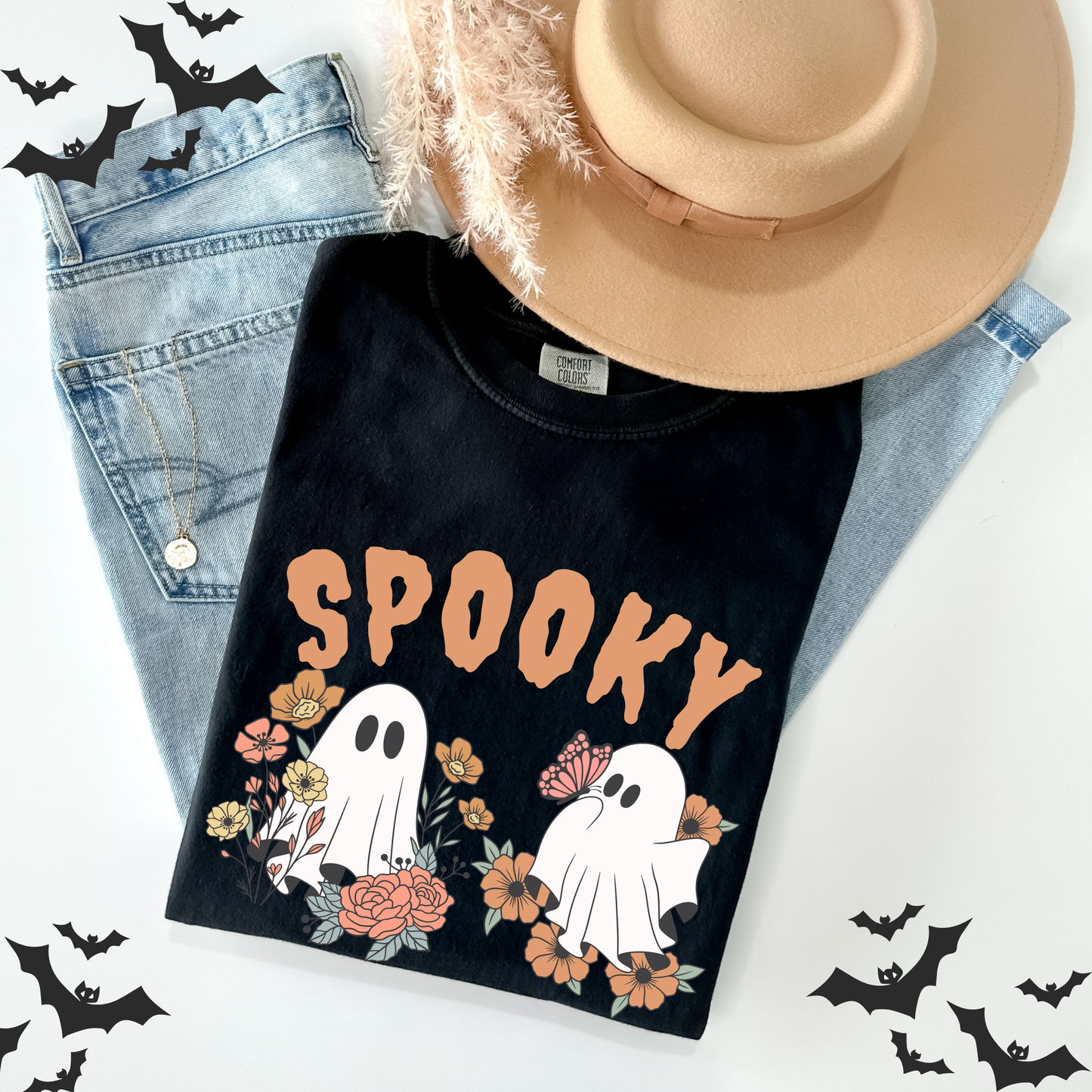 Retro Flower Spooky Halloween T-Shirt