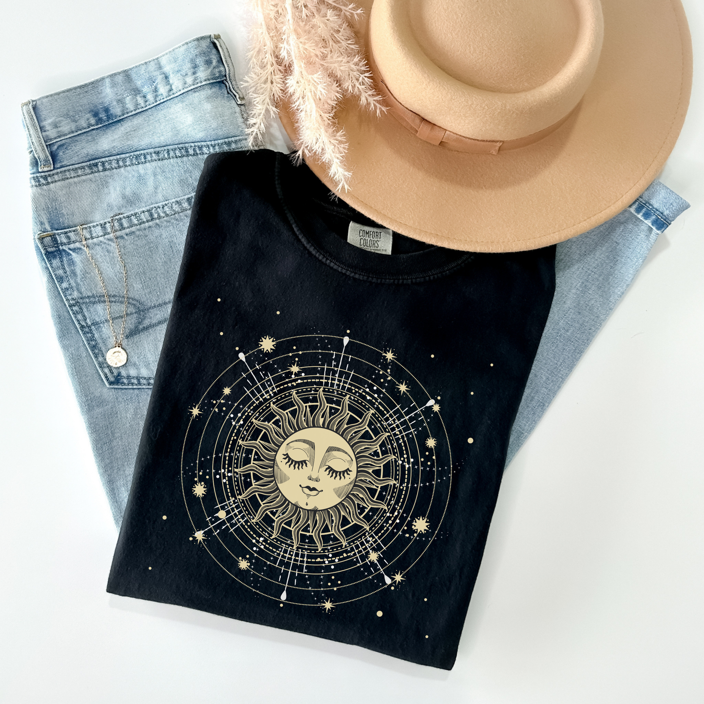 Celestial Sun Face T-Shirt