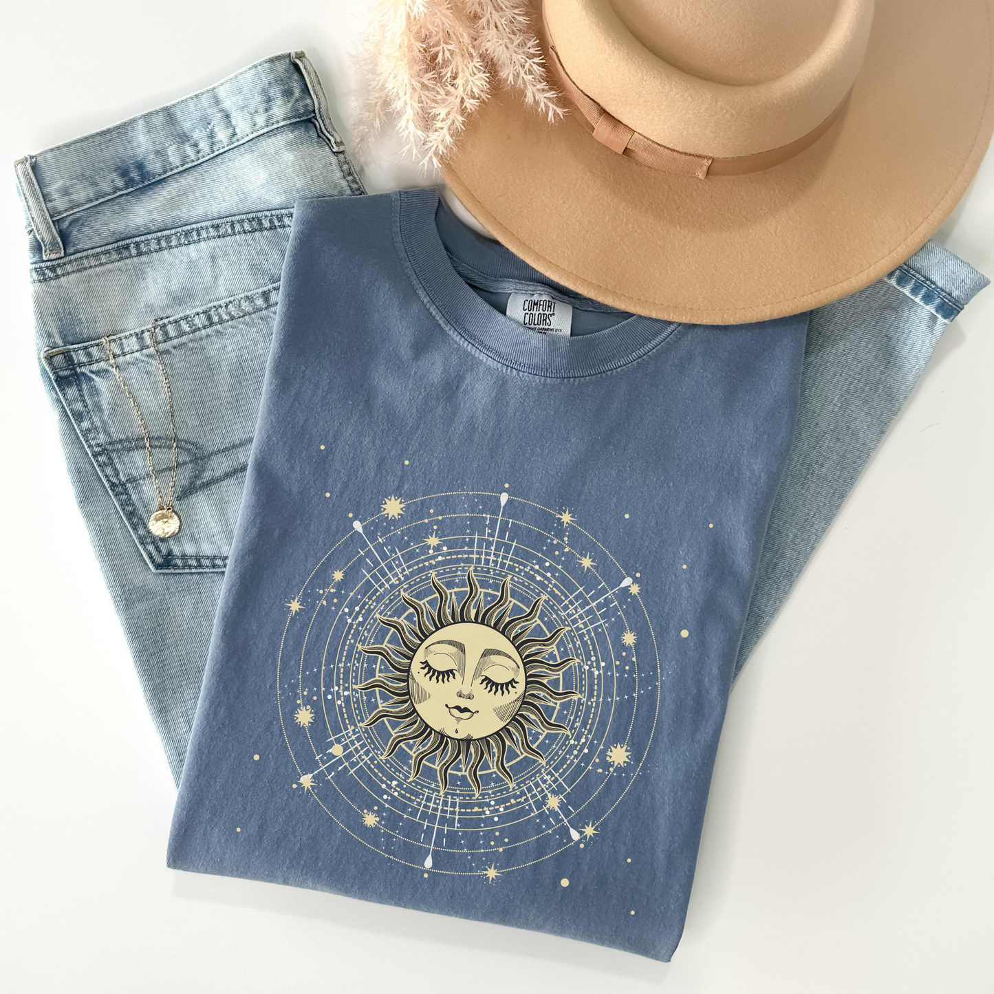 Celestial Sun Face T-Shirt
