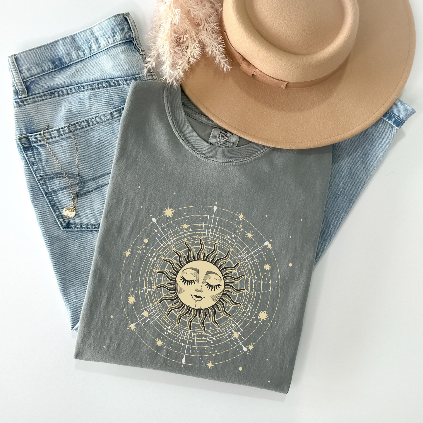 Celestial Sun Face T-Shirt