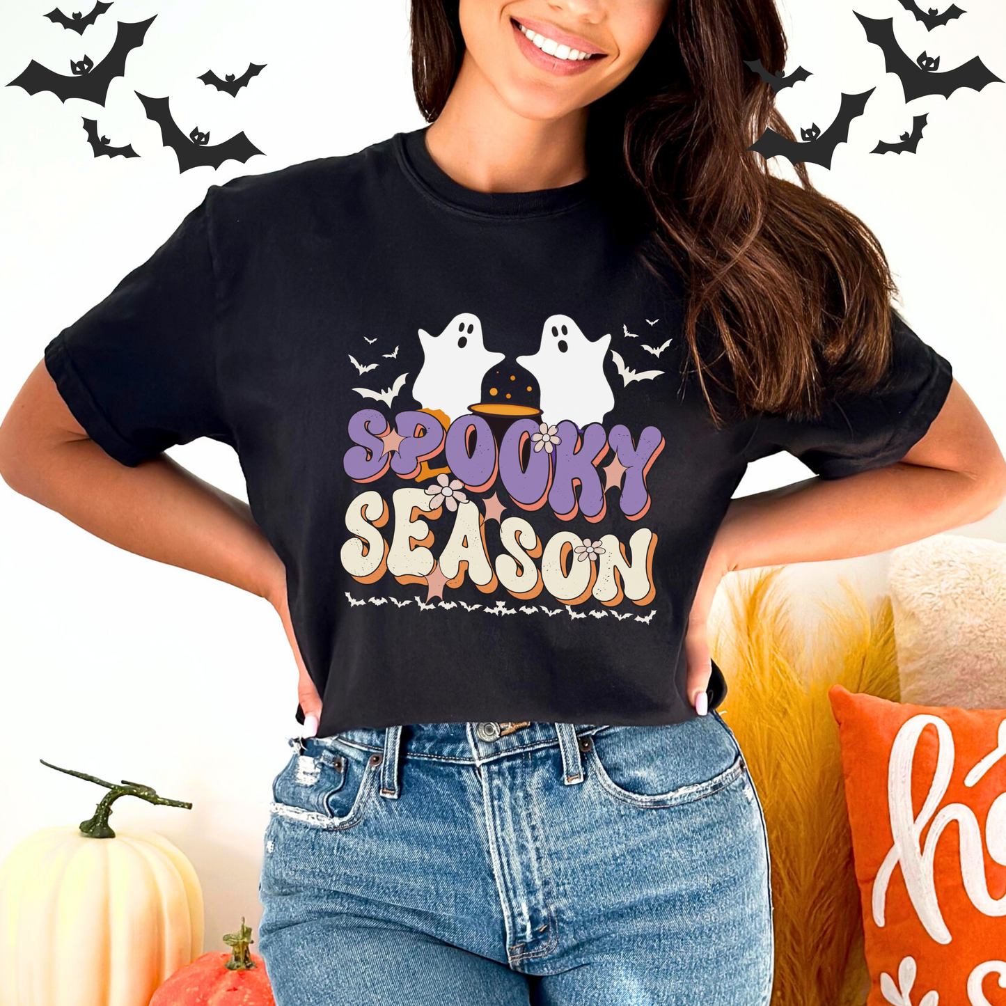 Retro Flower Spooky Season T-Shirt
