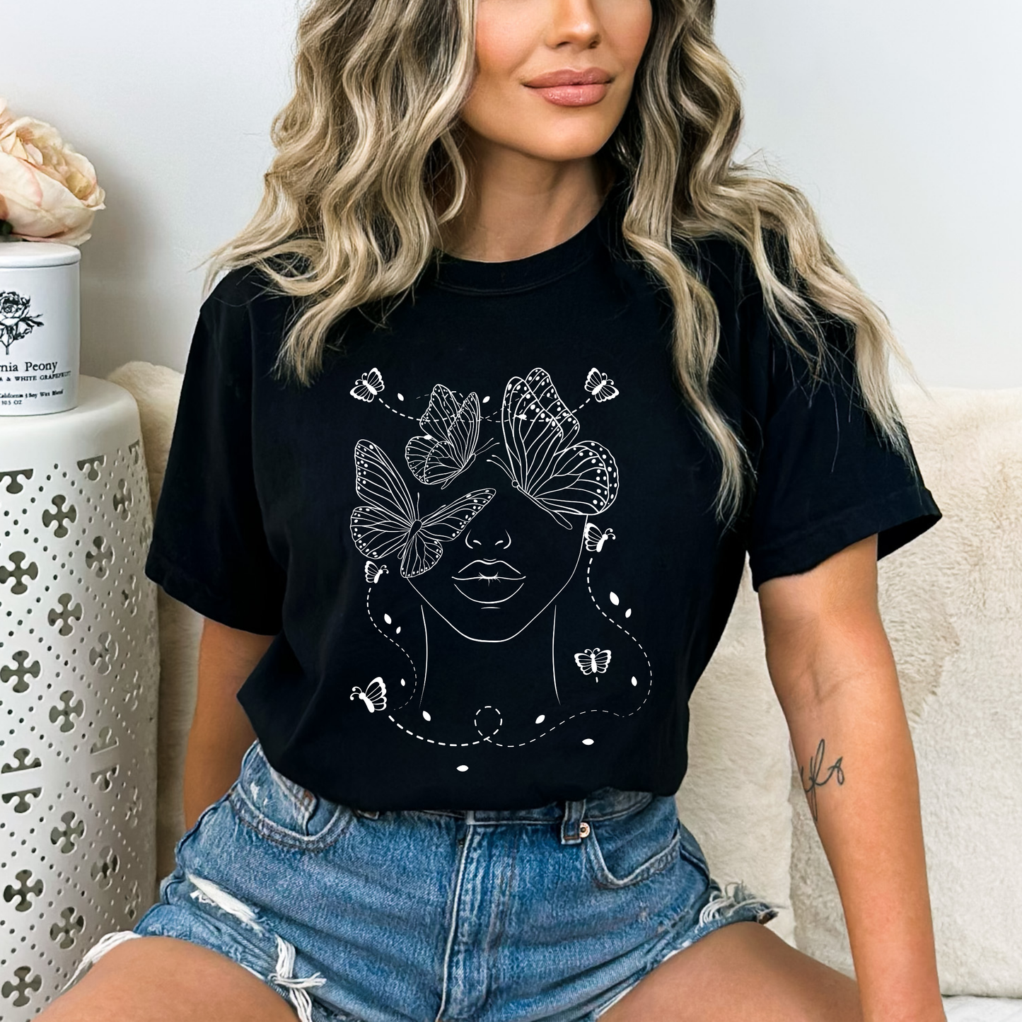 Women's Face Butterfly T-Shirt