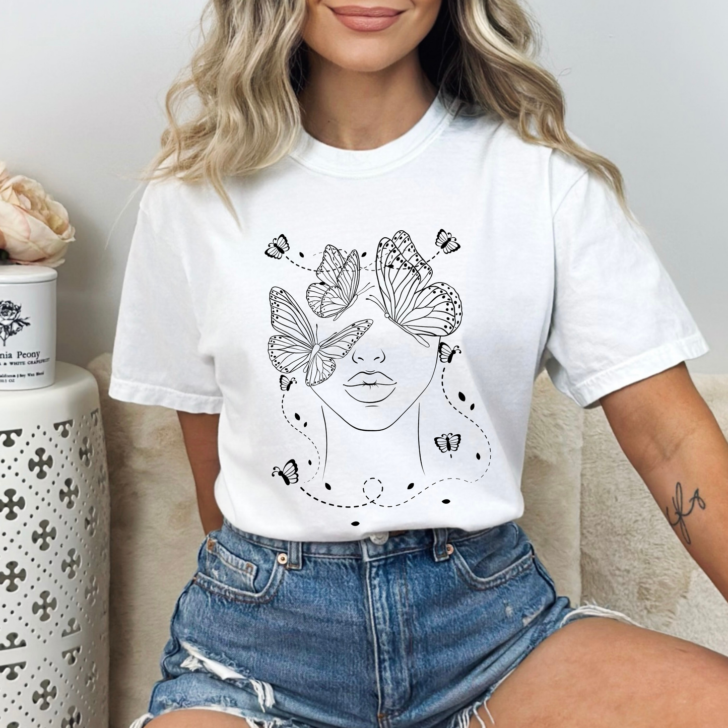 Women's Face Butterfly T-Shirt