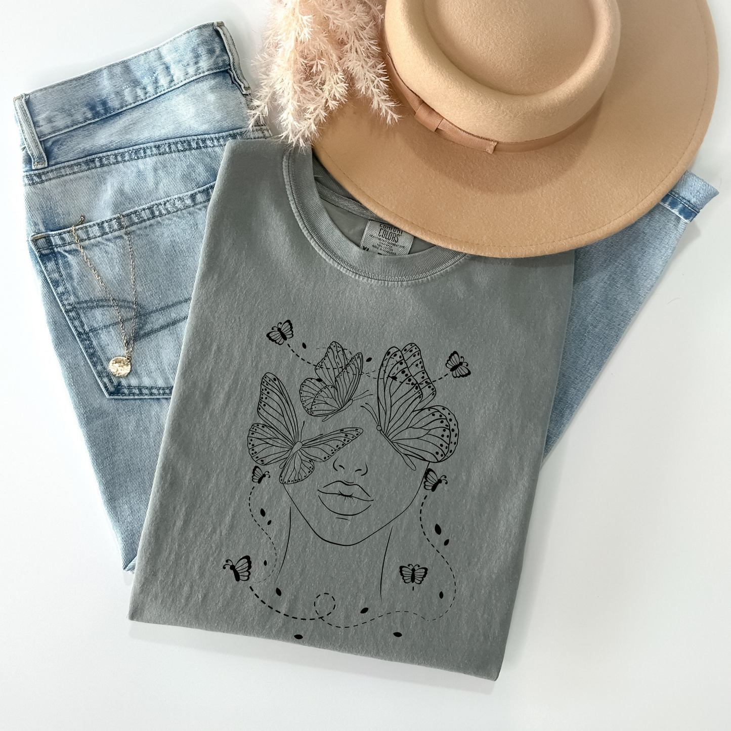 Women's Face Butterfly T-Shirt