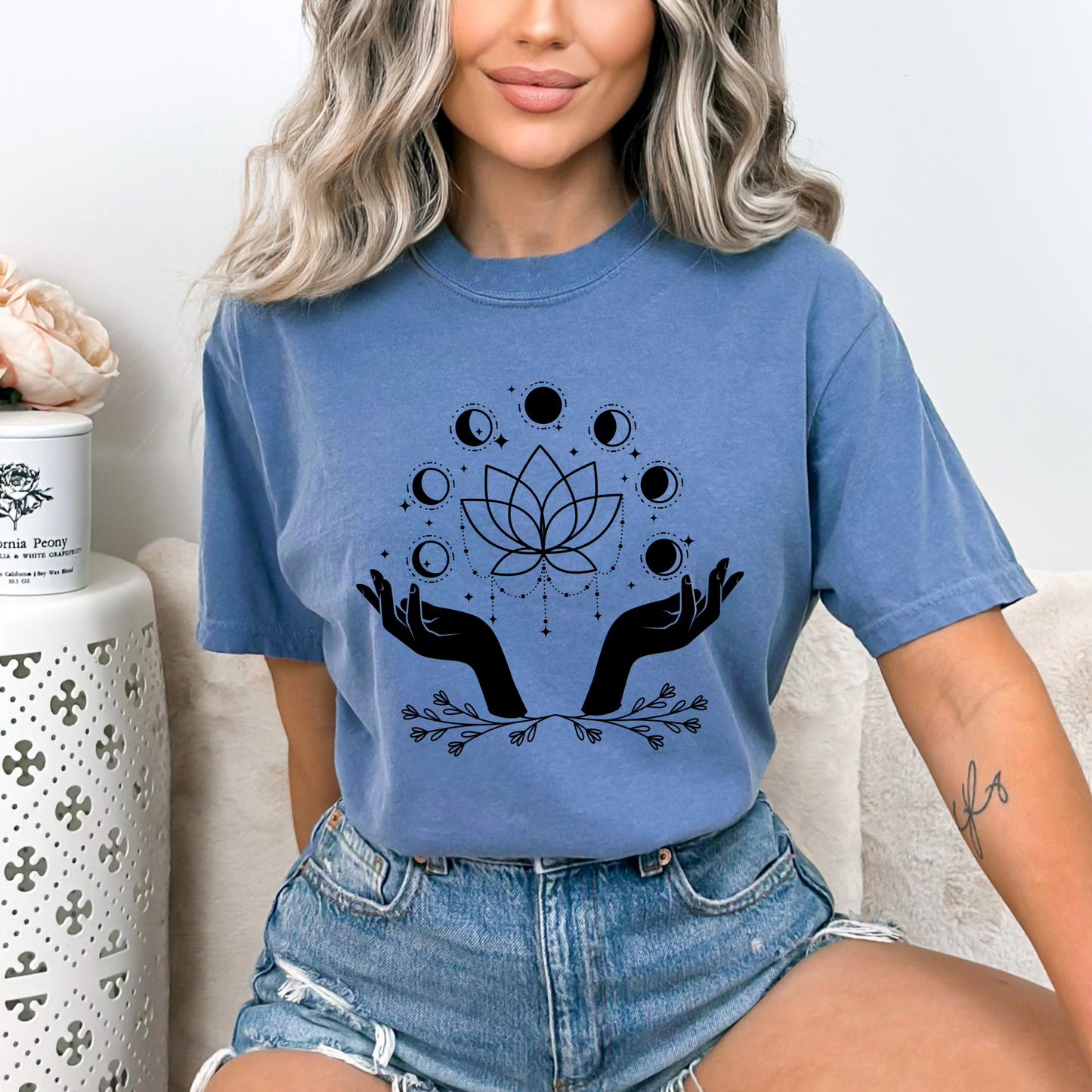 Magic Hand Moon Phases Lotus T-Shirt