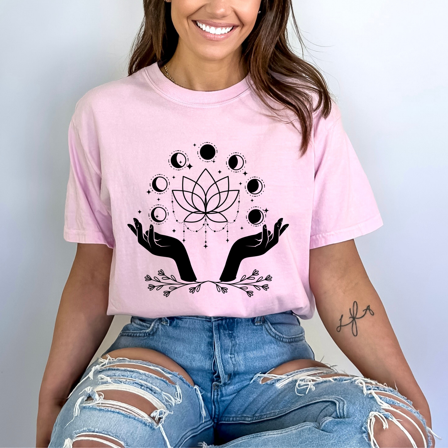 Magic Hand Moon Phases Lotus T-Shirt