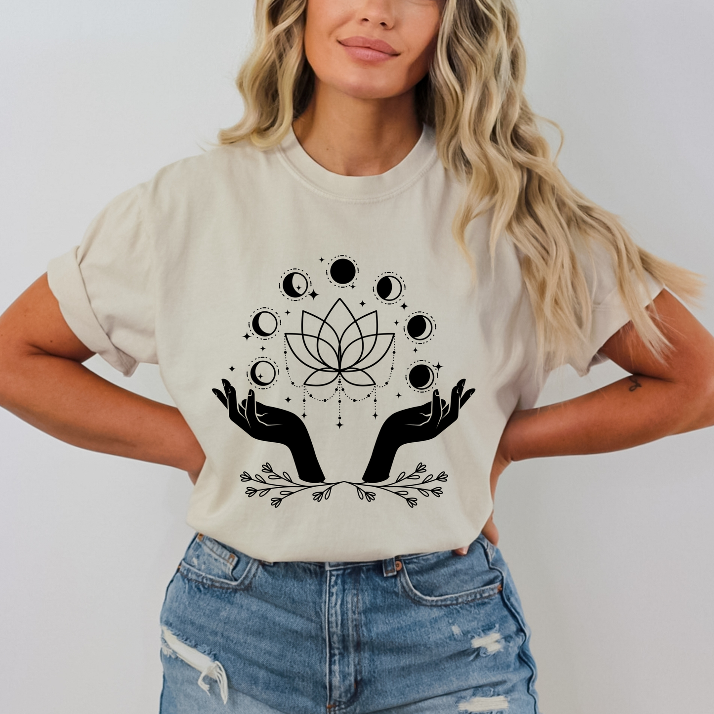 Magic Hand Moon Phases Lotus T-Shirt