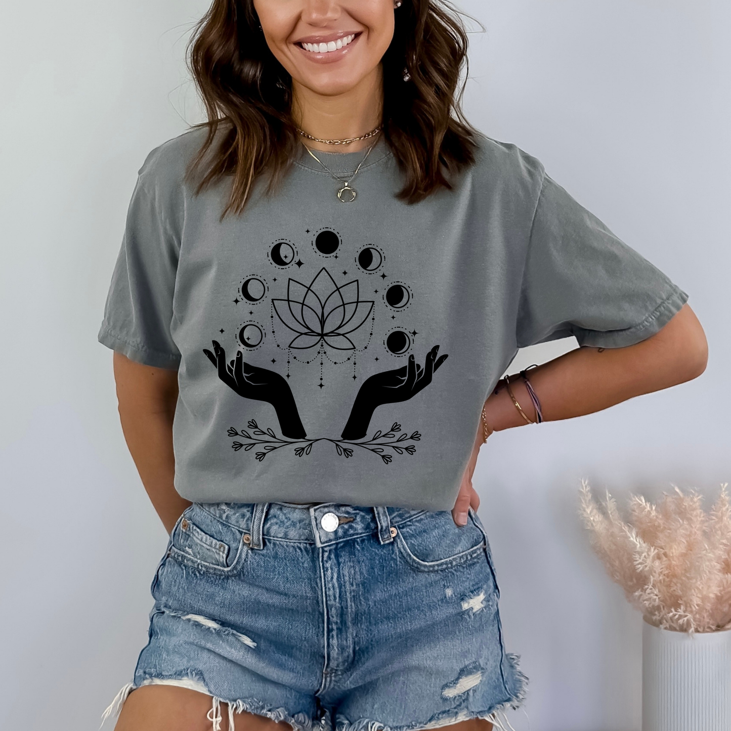 Magic Hand Moon Phases Lotus T-Shirt