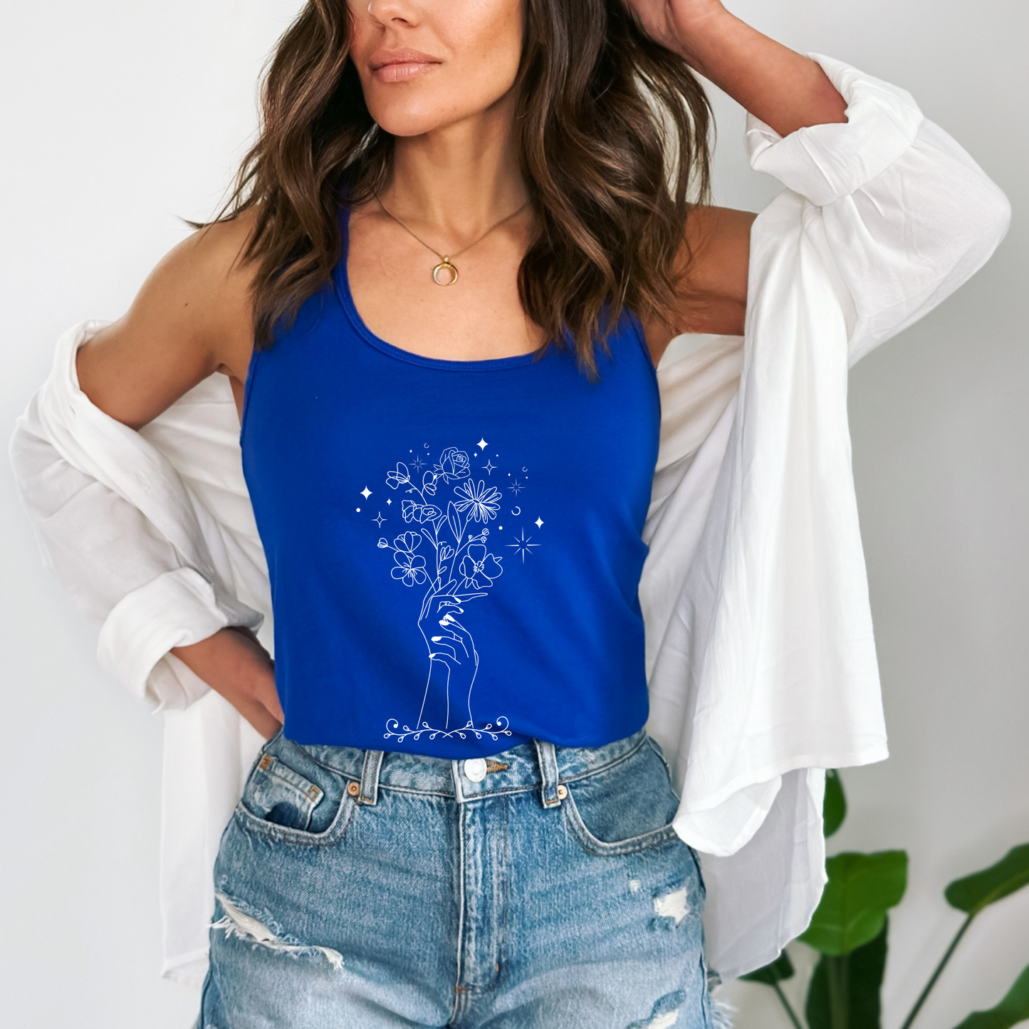 Aesthetic Floral Hand Tank