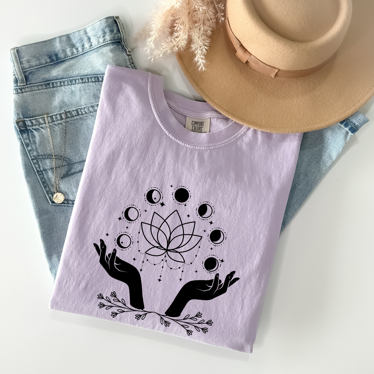 Magic Hand Moon Phases Lotus T-Shirt