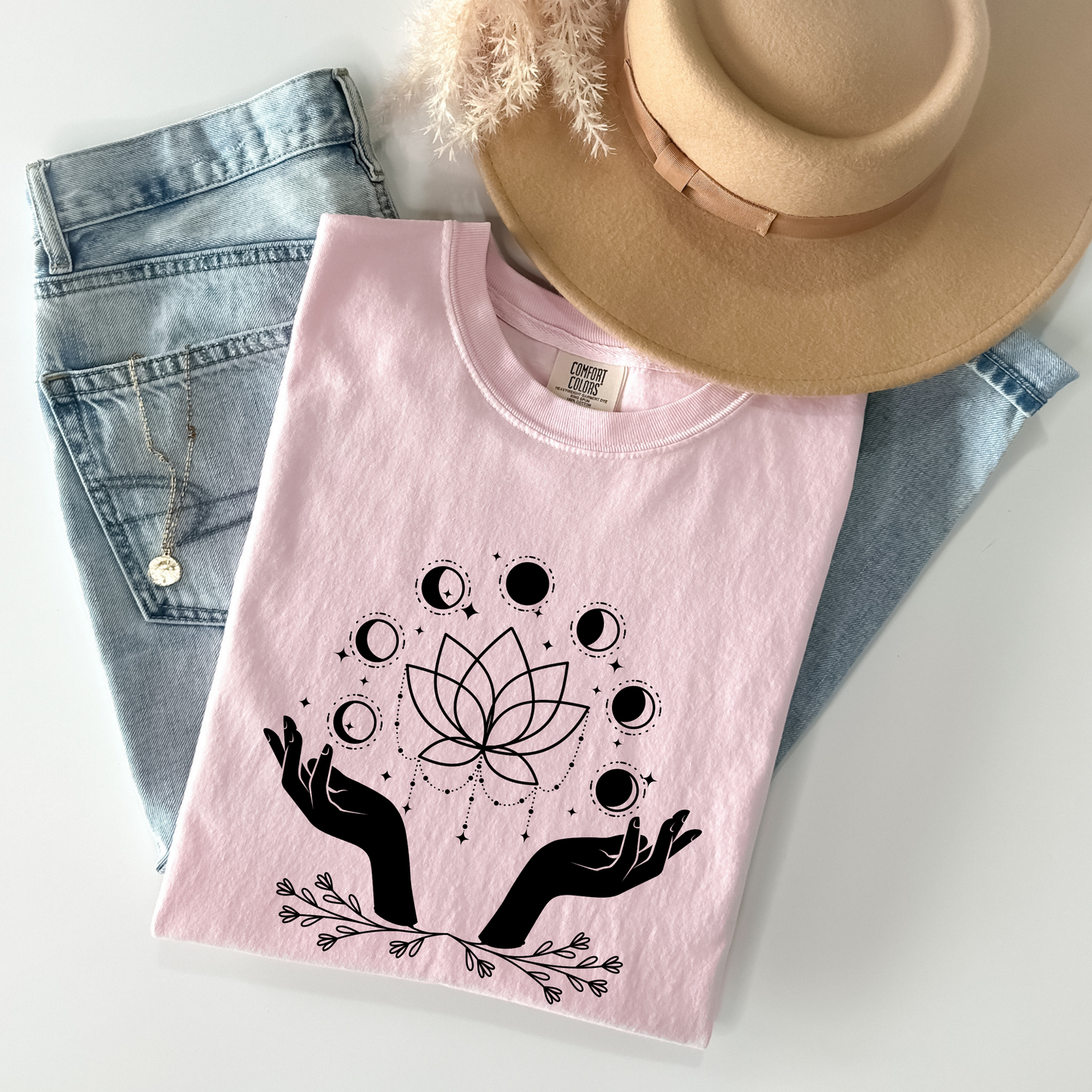 Magic Hand Moon Phases Lotus T-Shirt