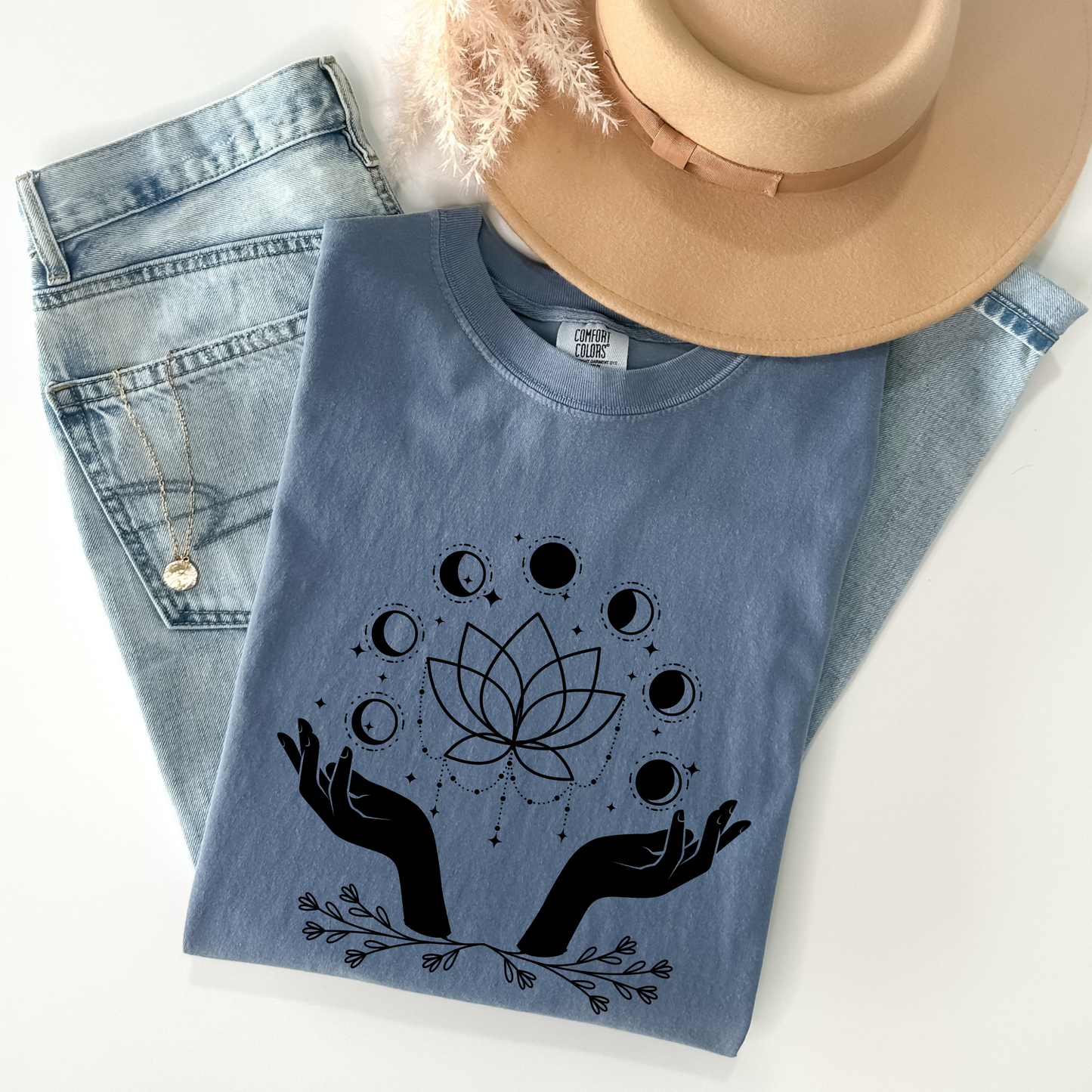 Magic Hand Moon Phases Lotus T-Shirt
