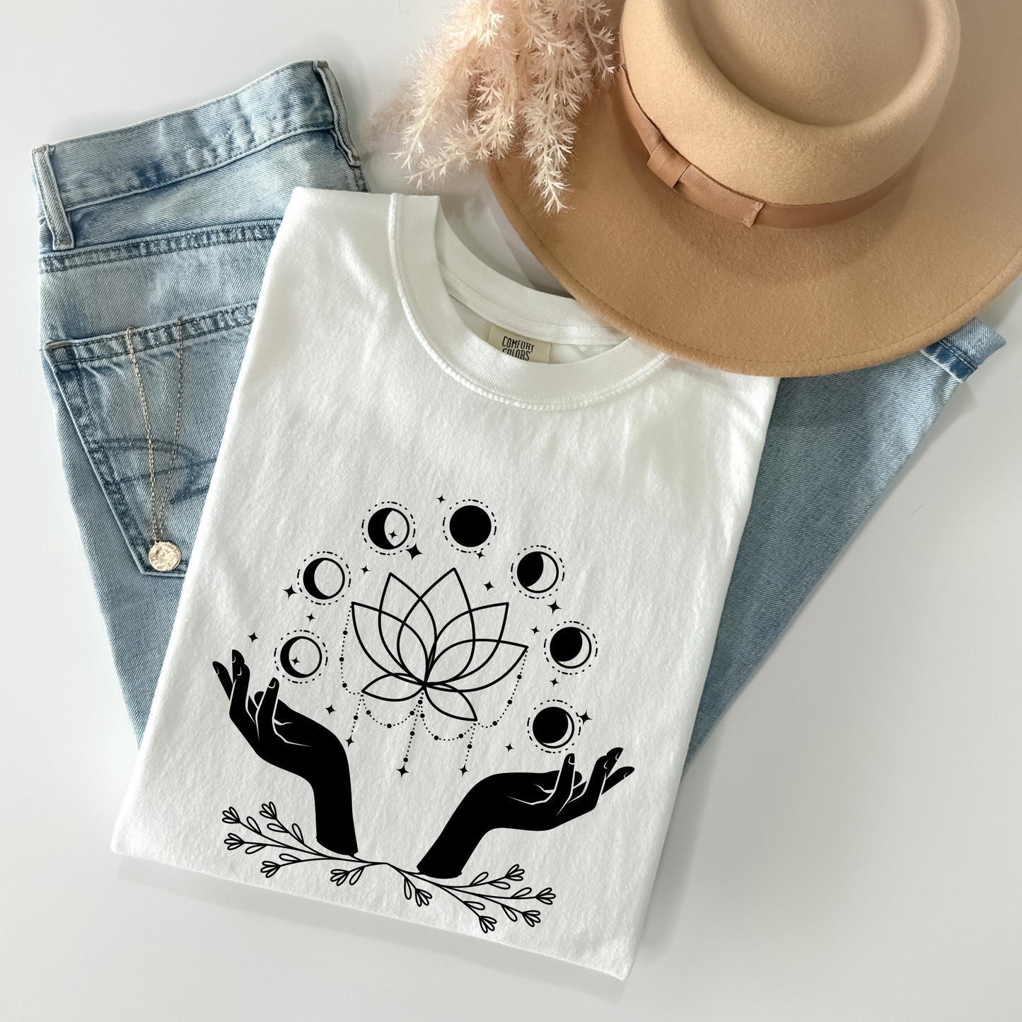 Magic Hand Moon Phases Lotus T-Shirt