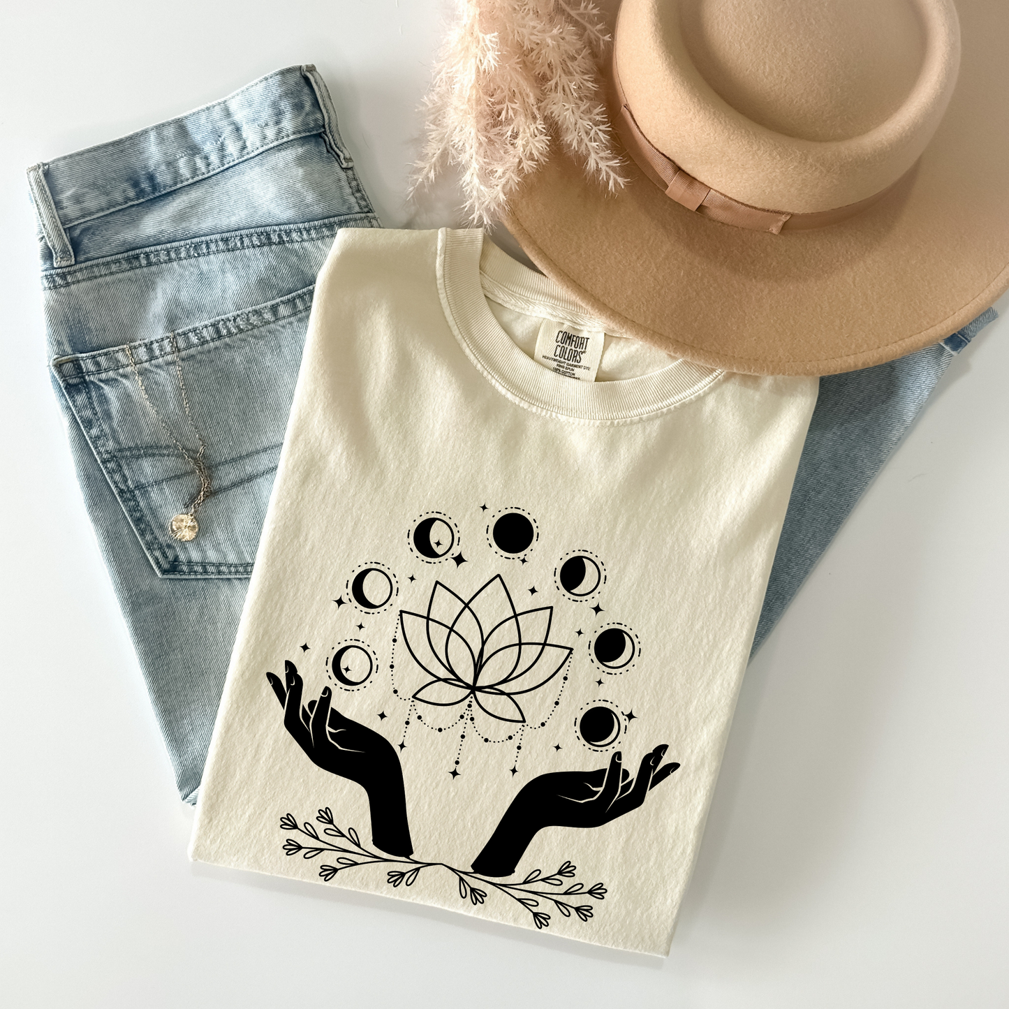 Magic Hand Moon Phases Lotus T-Shirt