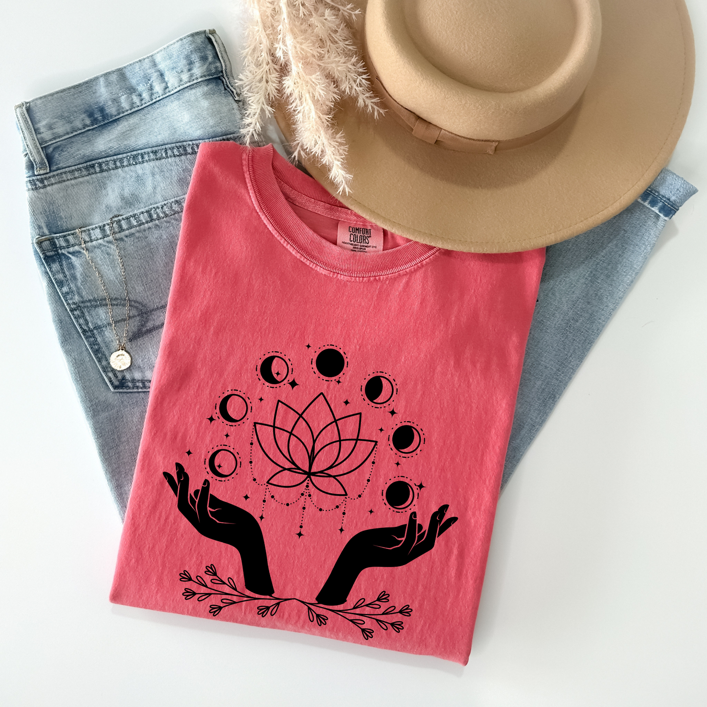 Magic Hand Moon Phases Lotus T-Shirt