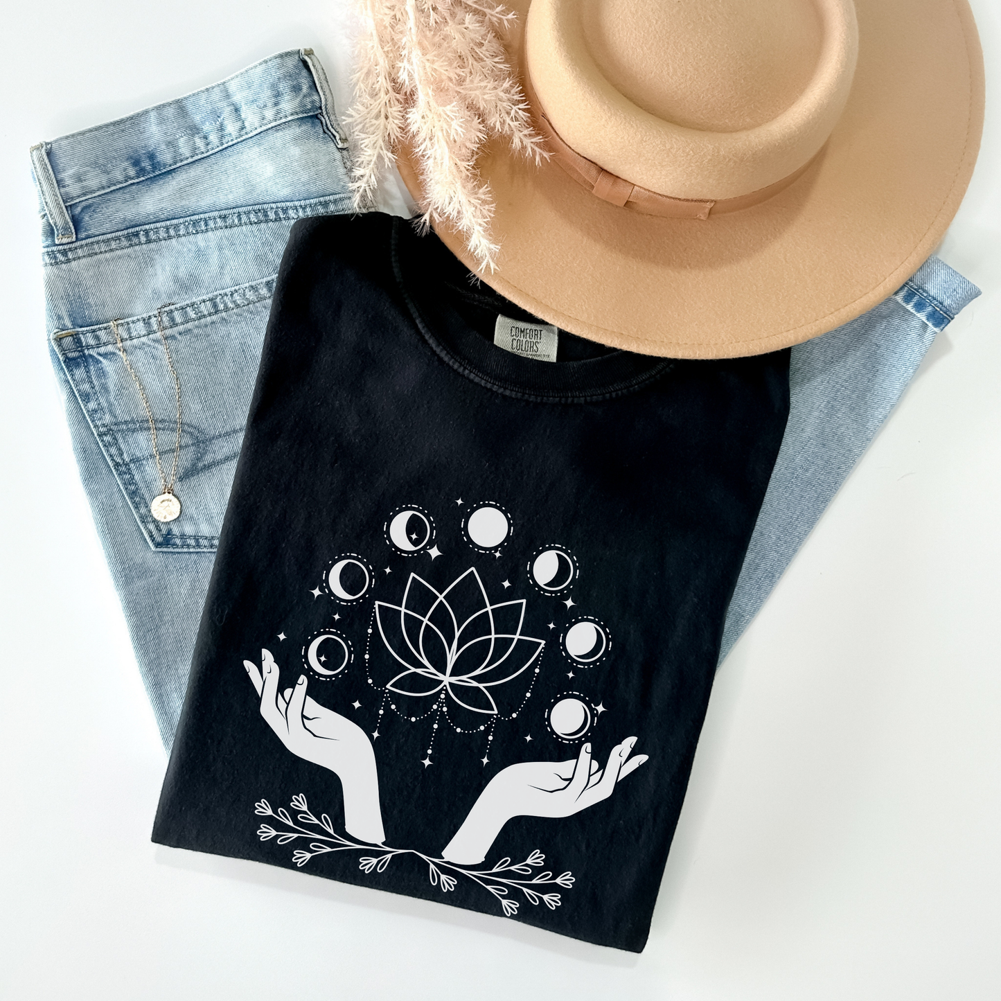 Magic Hand Moon Phases Lotus T-Shirt