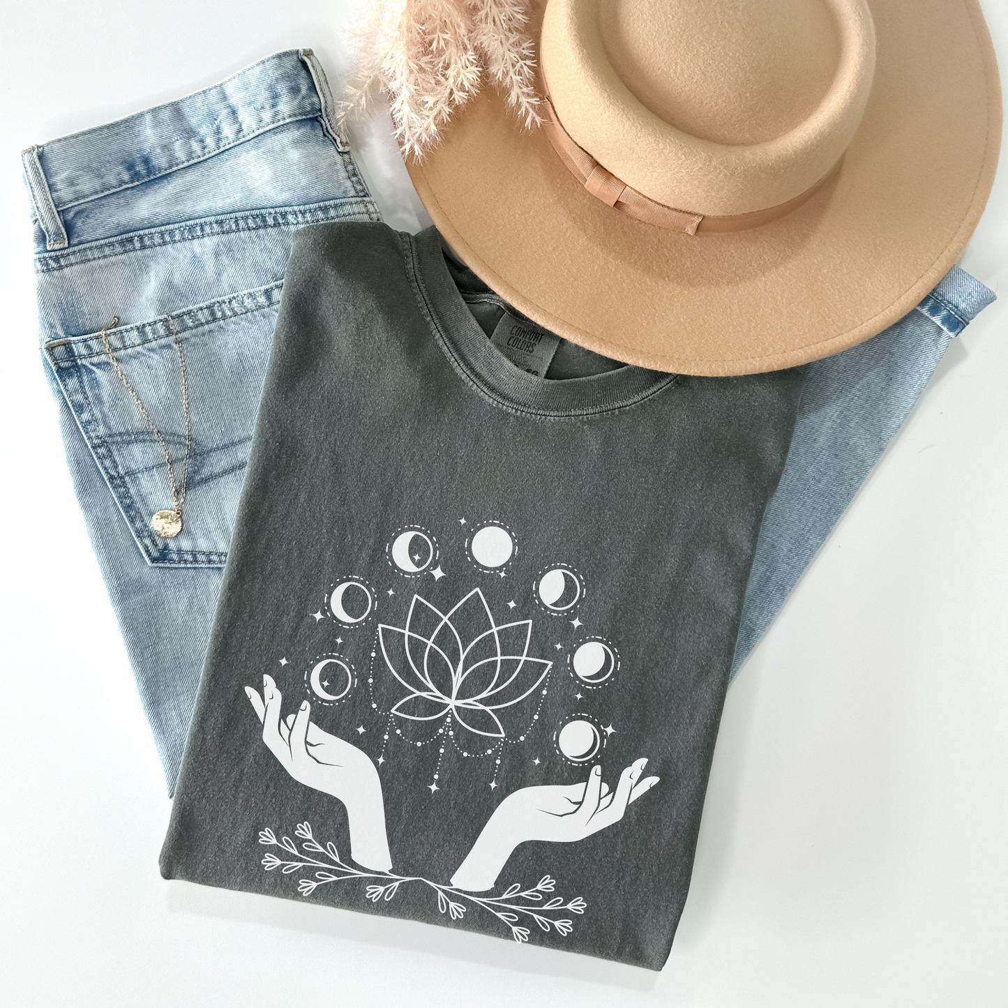 Magic Hand Moon Phases Lotus T-Shirt