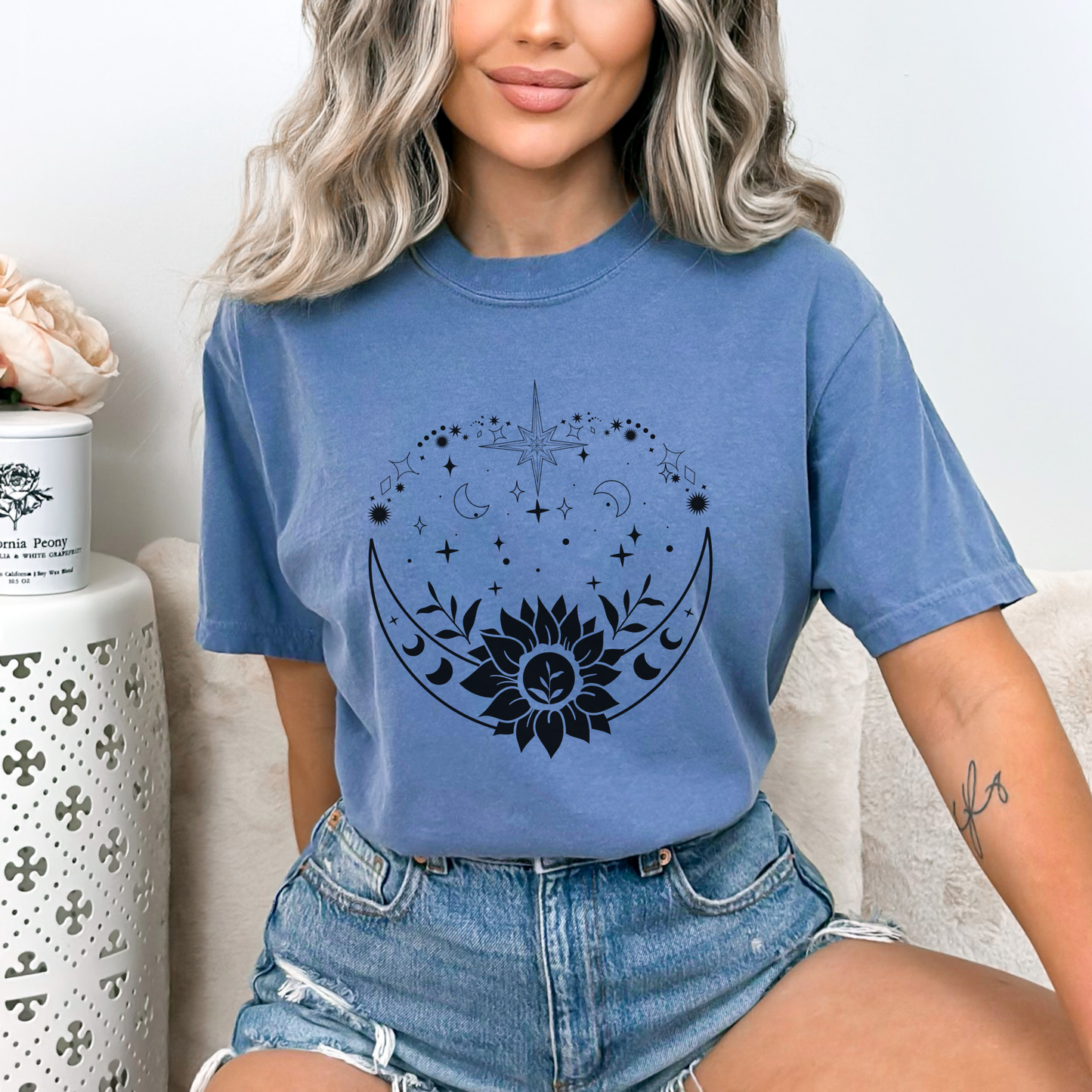 Bohemian Moon and Sunflower T-Shirt