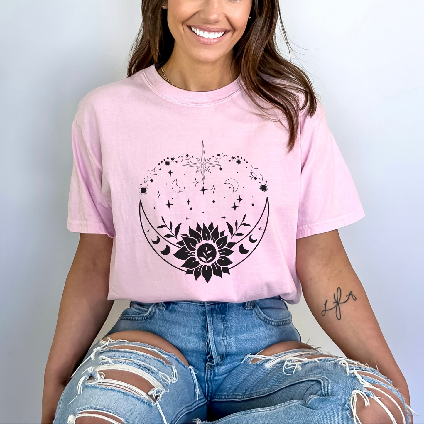 Bohemian Moon and Sunflower T-Shirt