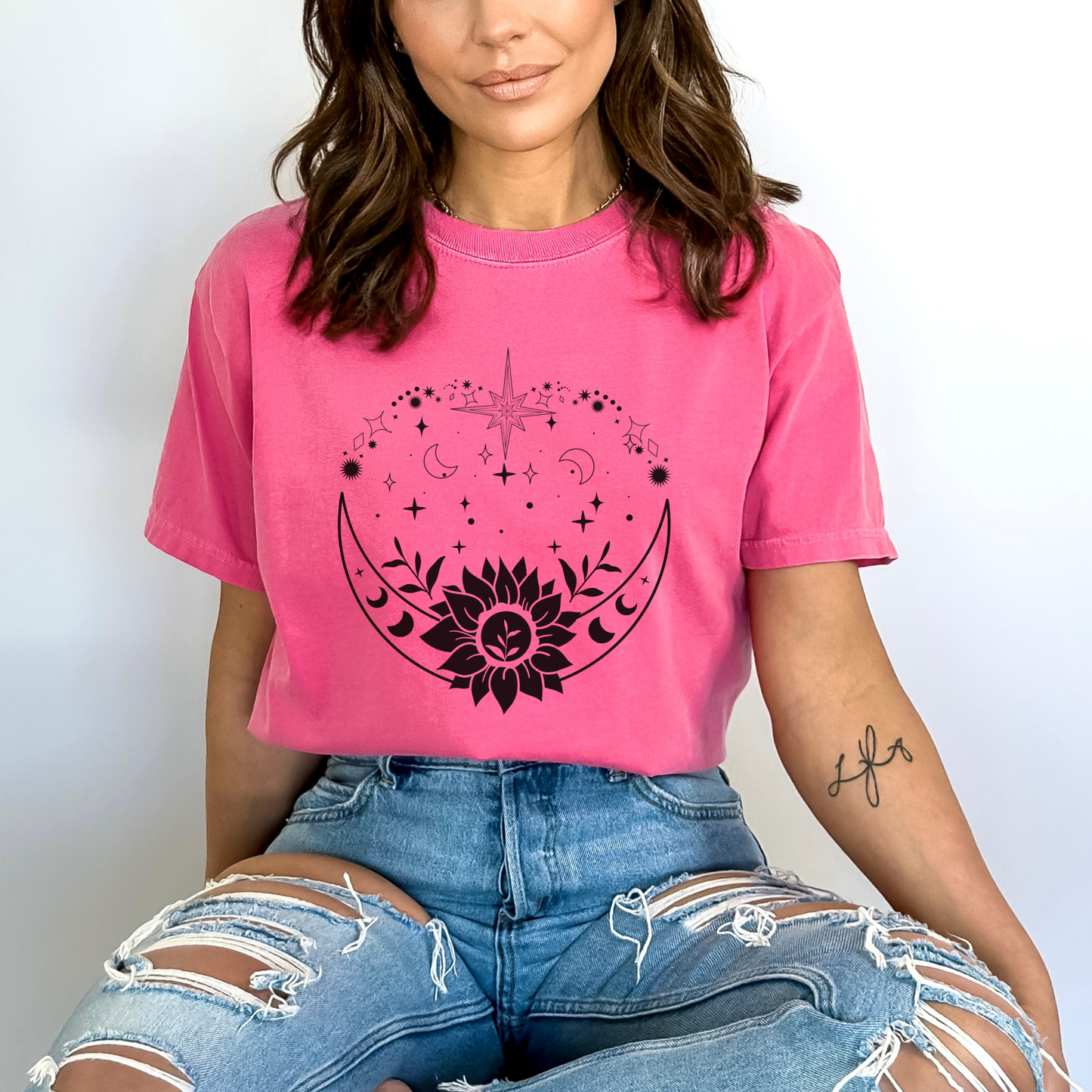 Bohemian Moon and Sunflower T-Shirt