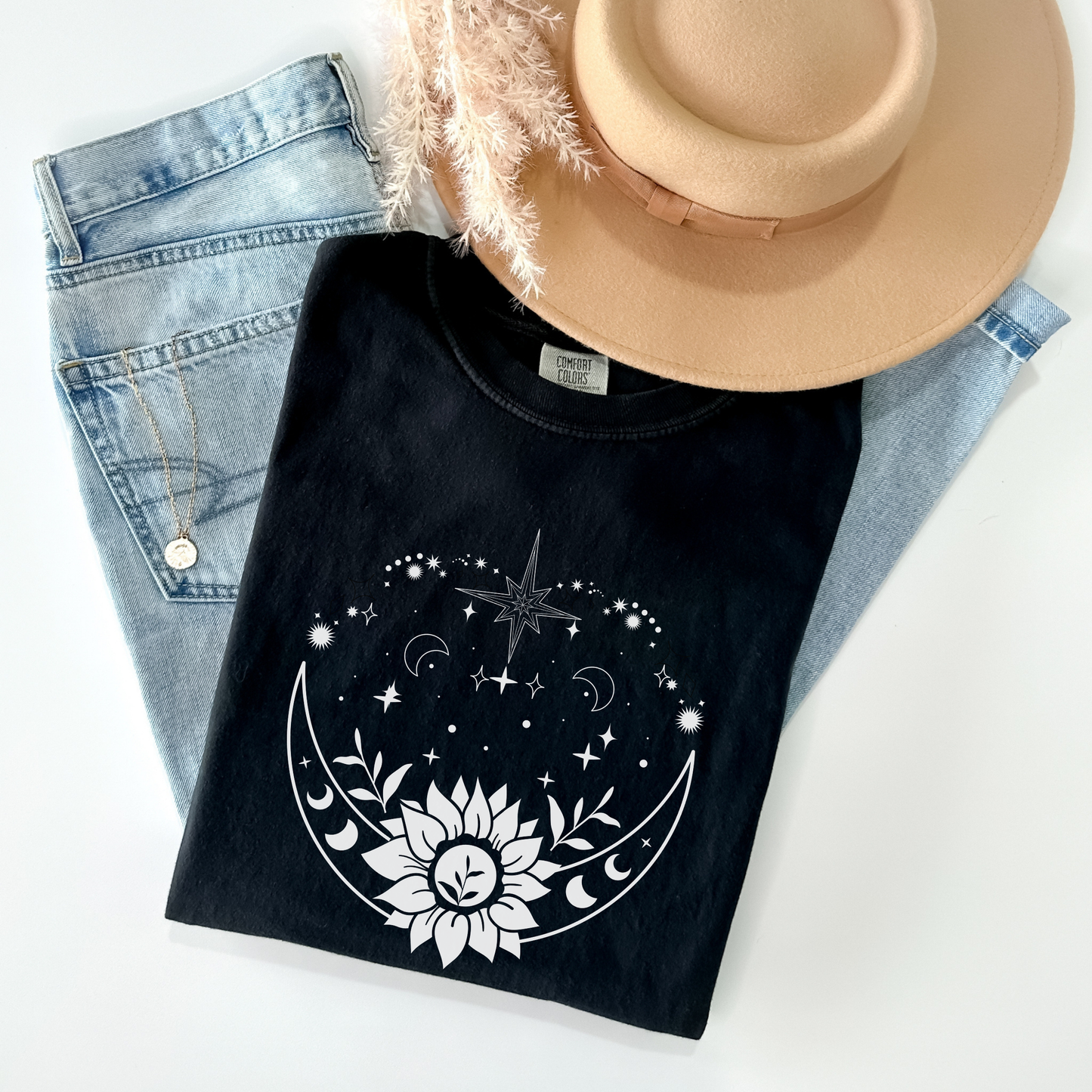 Bohemian Moon and Sunflower T-Shirt