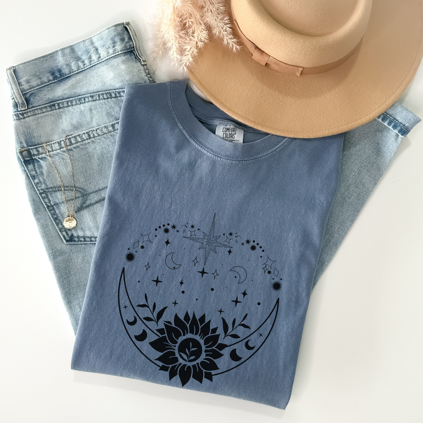 Bohemian Moon and Sunflower T-Shirt