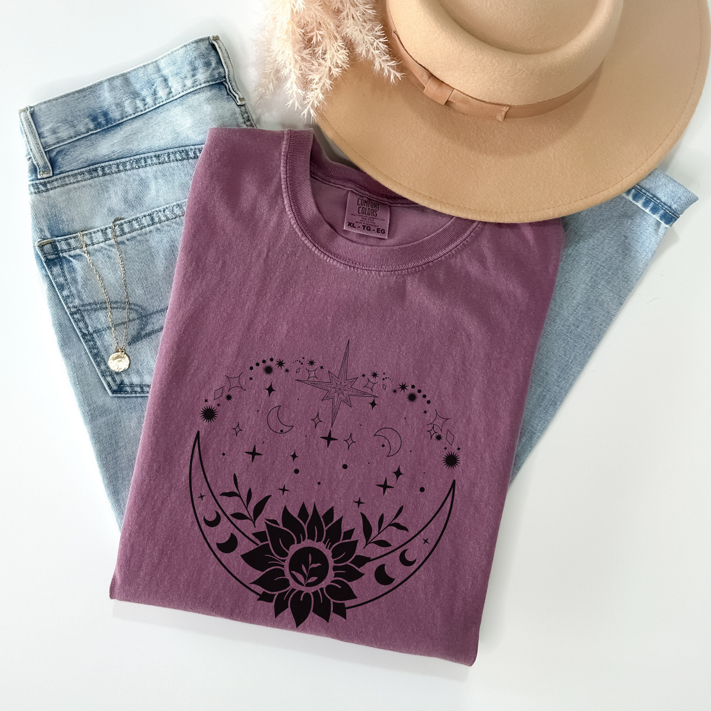 Bohemian Moon and Sunflower T-Shirt
