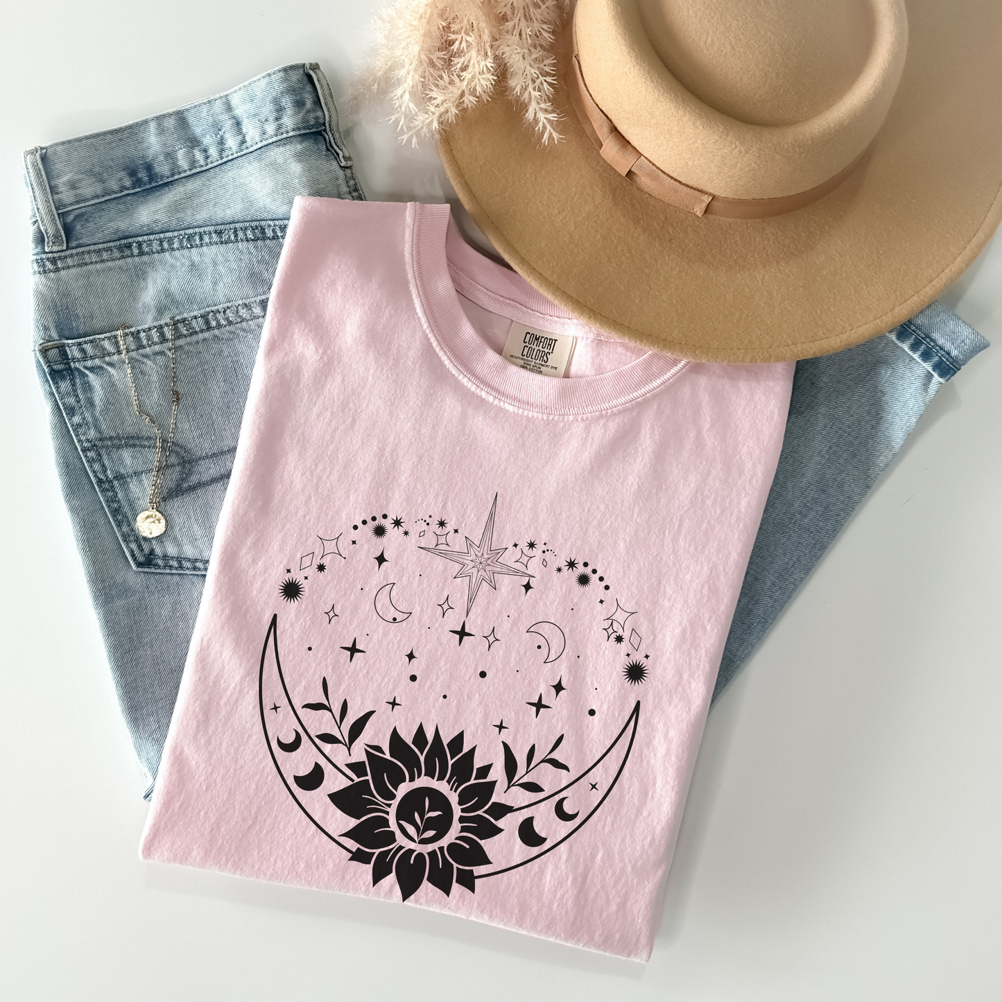 Bohemian Moon and Sunflower T-Shirt