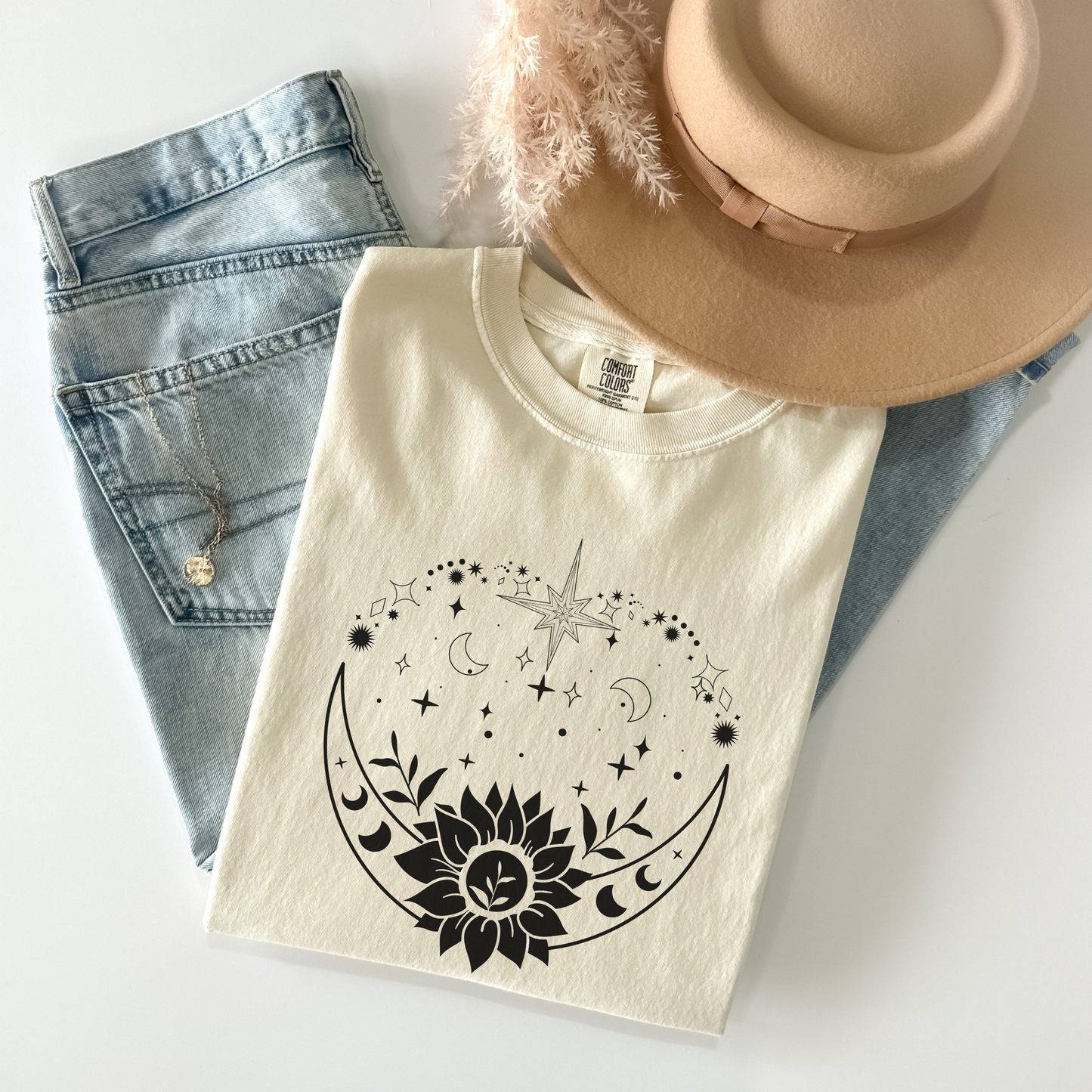Bohemian Moon and Sunflower T-Shirt