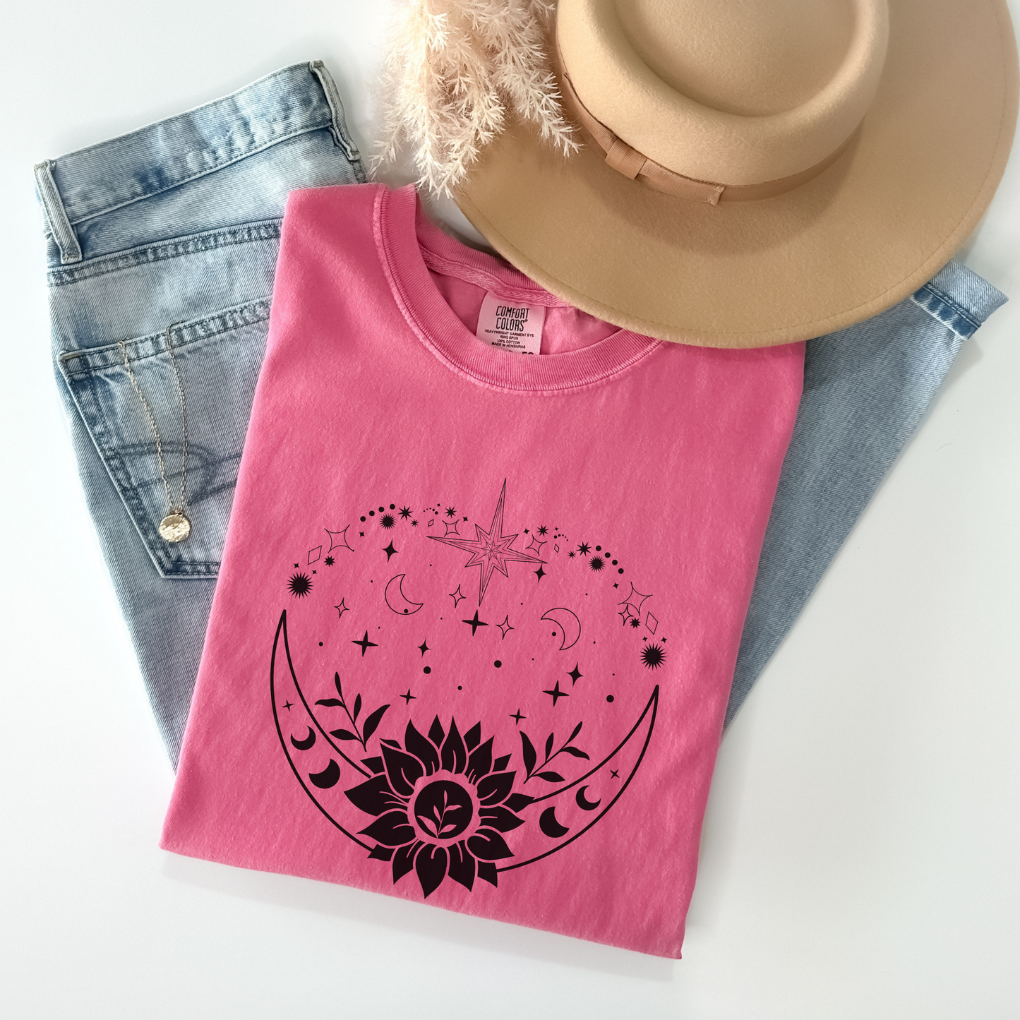 Bohemian Moon and Sunflower T-Shirt