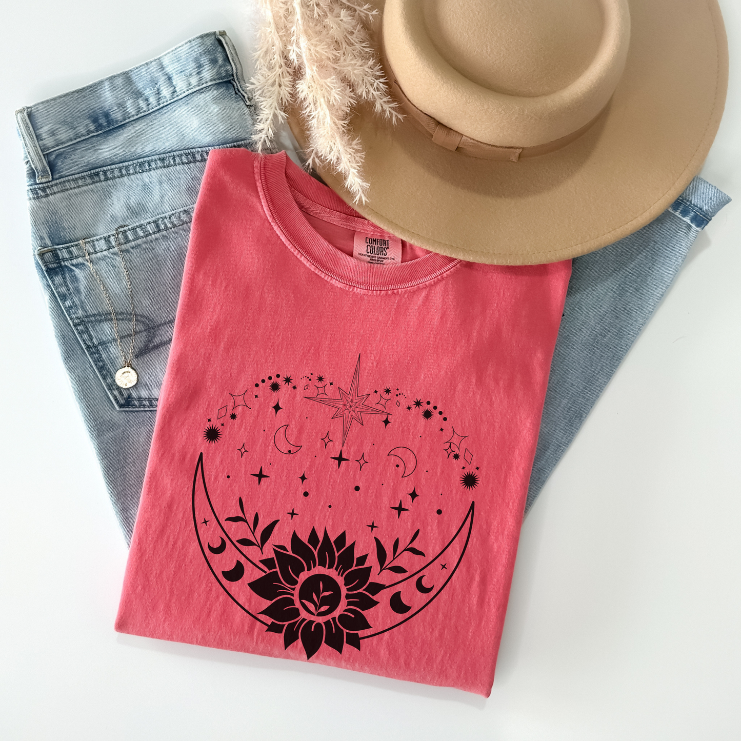 Bohemian Moon and Sunflower T-Shirt