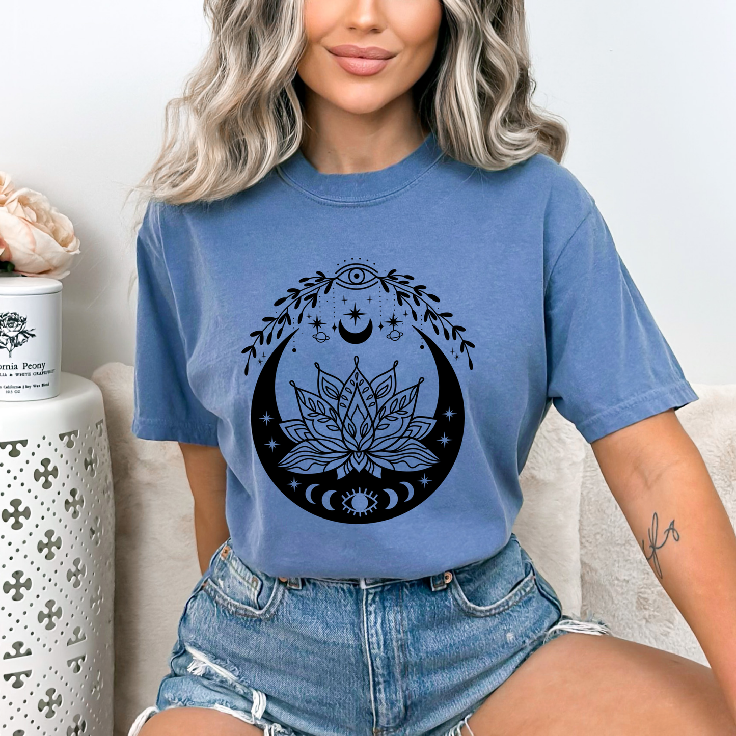 Celestial Evil Eyes Lotus Flower T-Shirt