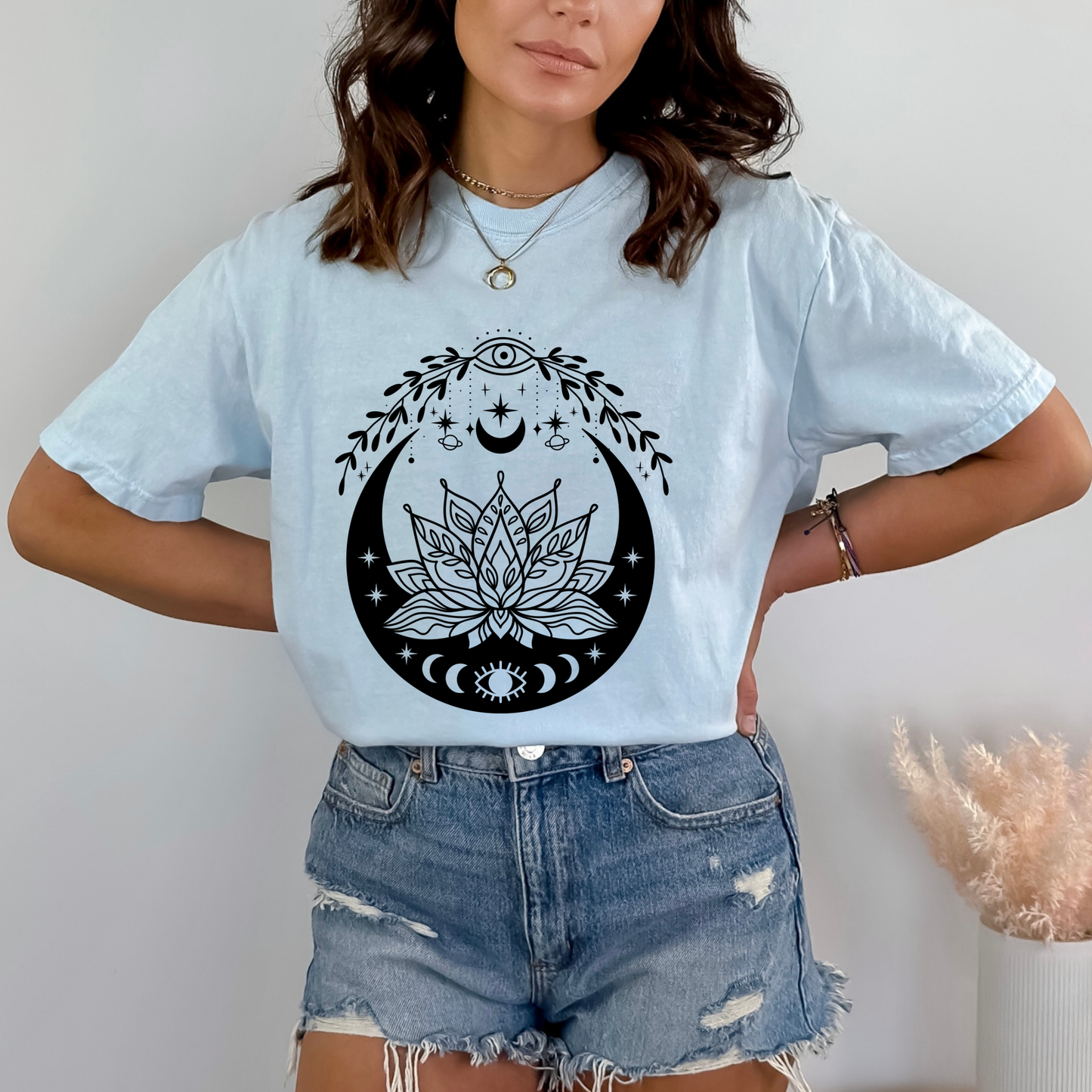 Celestial Evil Eyes Lotus Flower T-Shirt