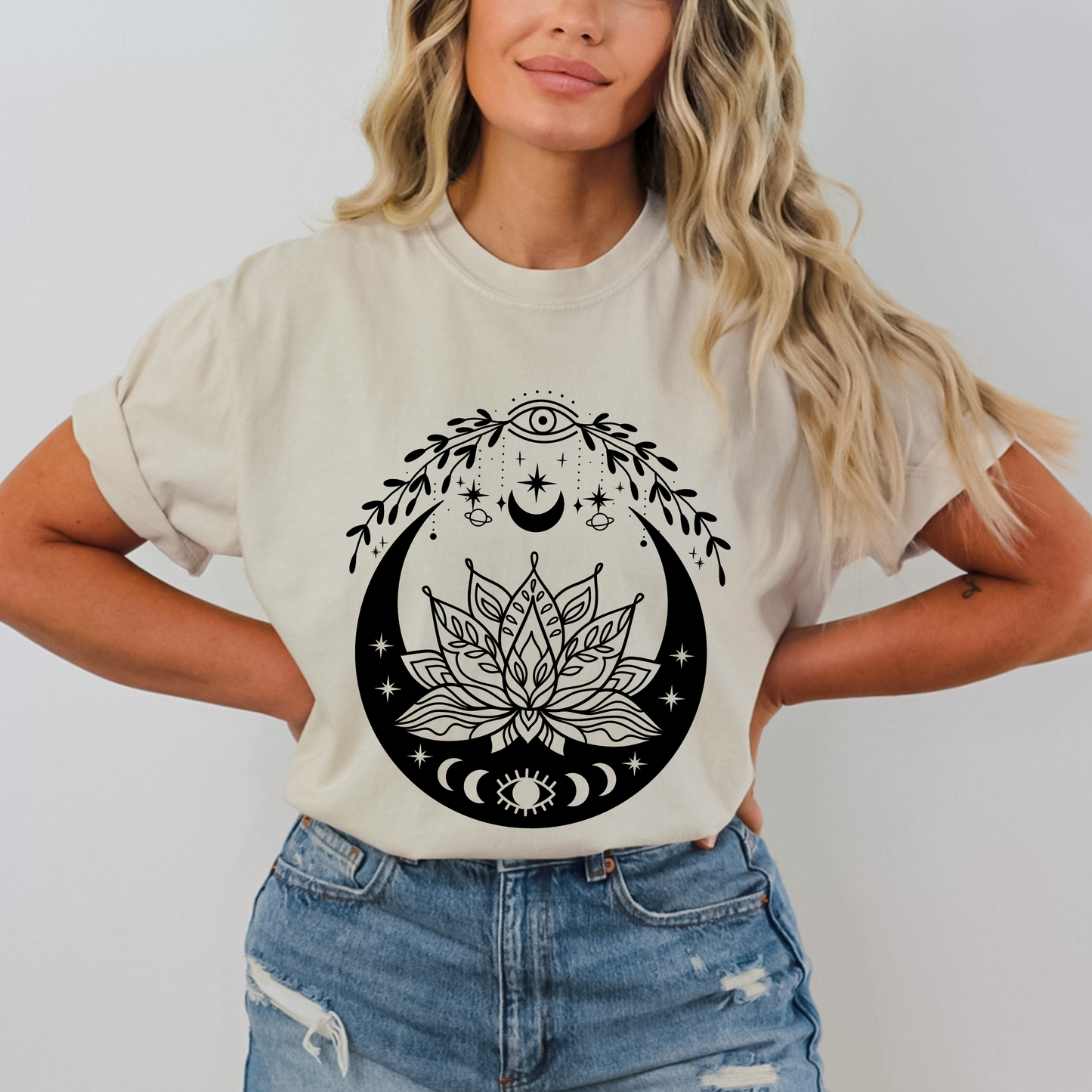 Celestial Evil Eyes Lotus Flower T-Shirt