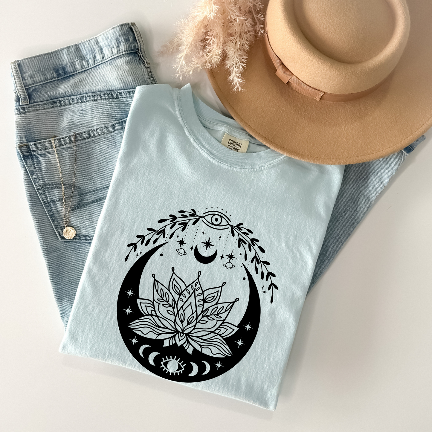 Celestial Evil Eyes Lotus Flower T-Shirt